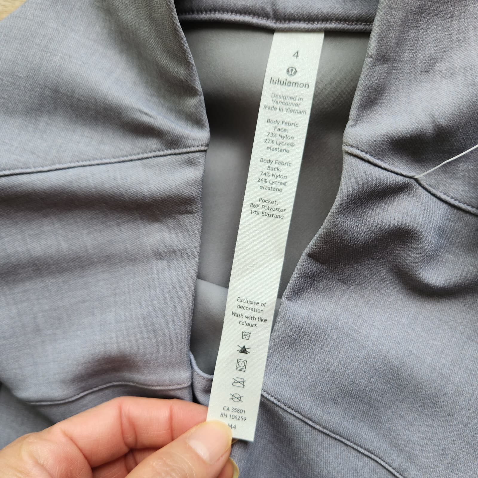 NWT Lululemon Here To There HR Pants 7/8 Wrinkle Free Stretch Grey Womens 4 $128 - Thumbnail 6
