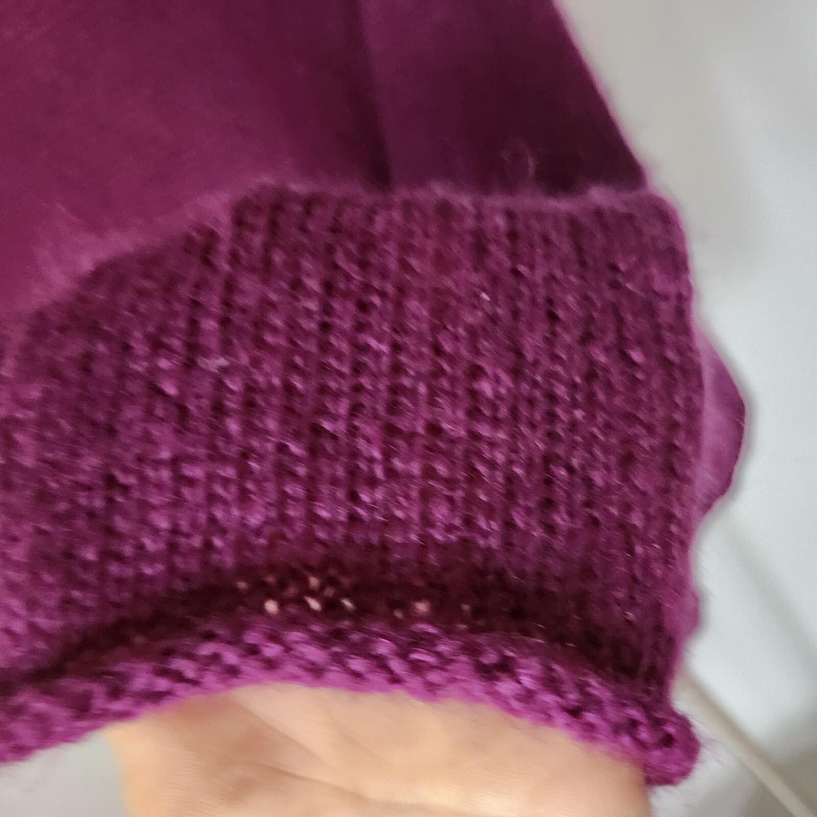 Wooden Ships Sweater Pullover Round Neck Acrylic Mohair Wool Blend Purple Sz.S/M - Thumbnail 3