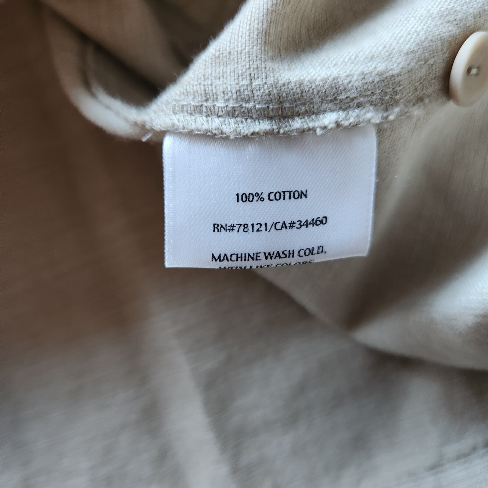 Vintage EILEEN FISHER Mandarin Neck Jacket Button Pocket Cotton Beige Sz.1X - Thumbnail 7