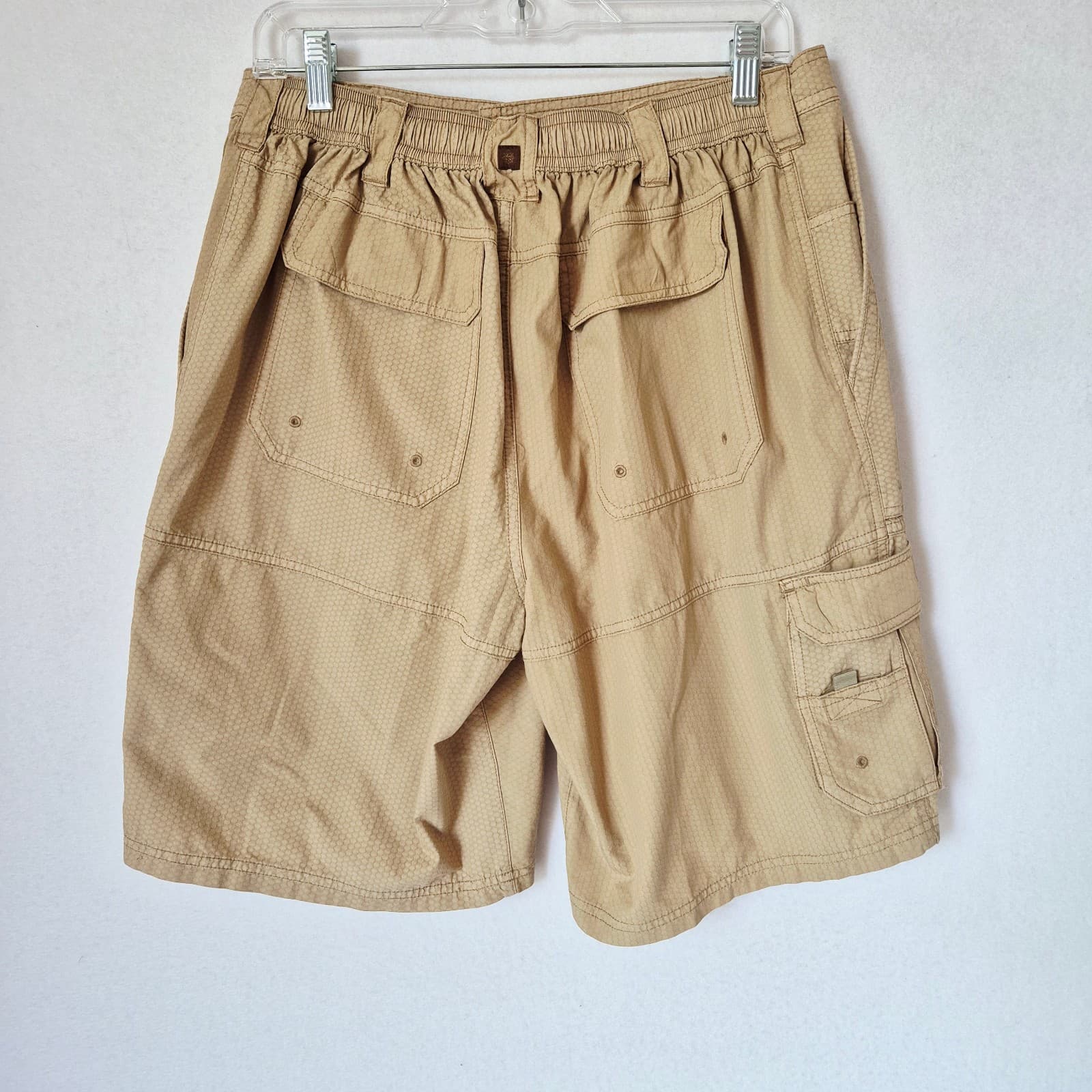 NWoT The Territory Ahead Texture Khaki Utility Cargo Shorts Elastic Women's L/10 - Thumbnail 3