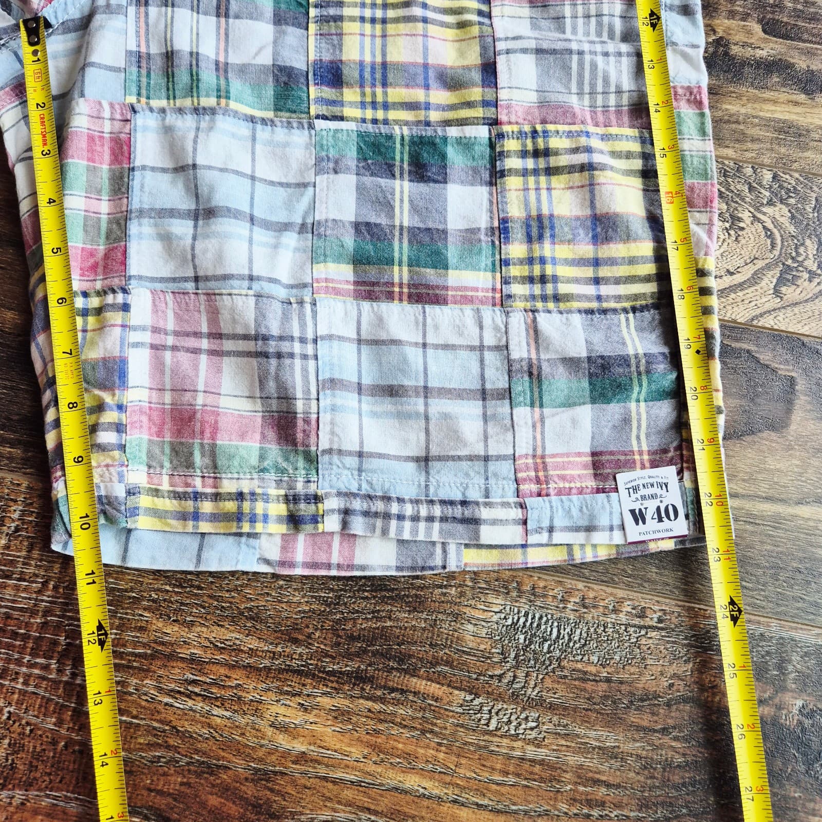 NWT The New Ivy Brand Patchwork Madras Plaid 10" Walking Shorts Cotton Men's 40 - Thumbnail 10