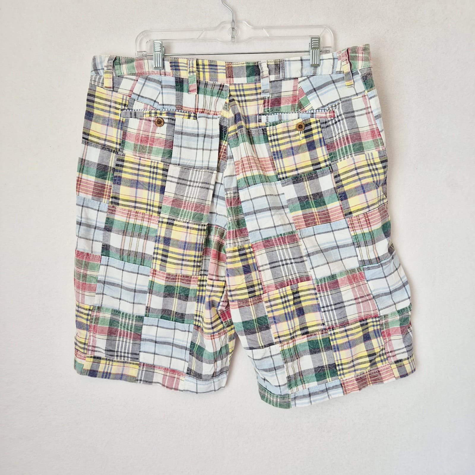 NWT The New Ivy Brand Patchwork Madras Plaid 10" Walking Shorts Cotton Men's 40 - Thumbnail 4