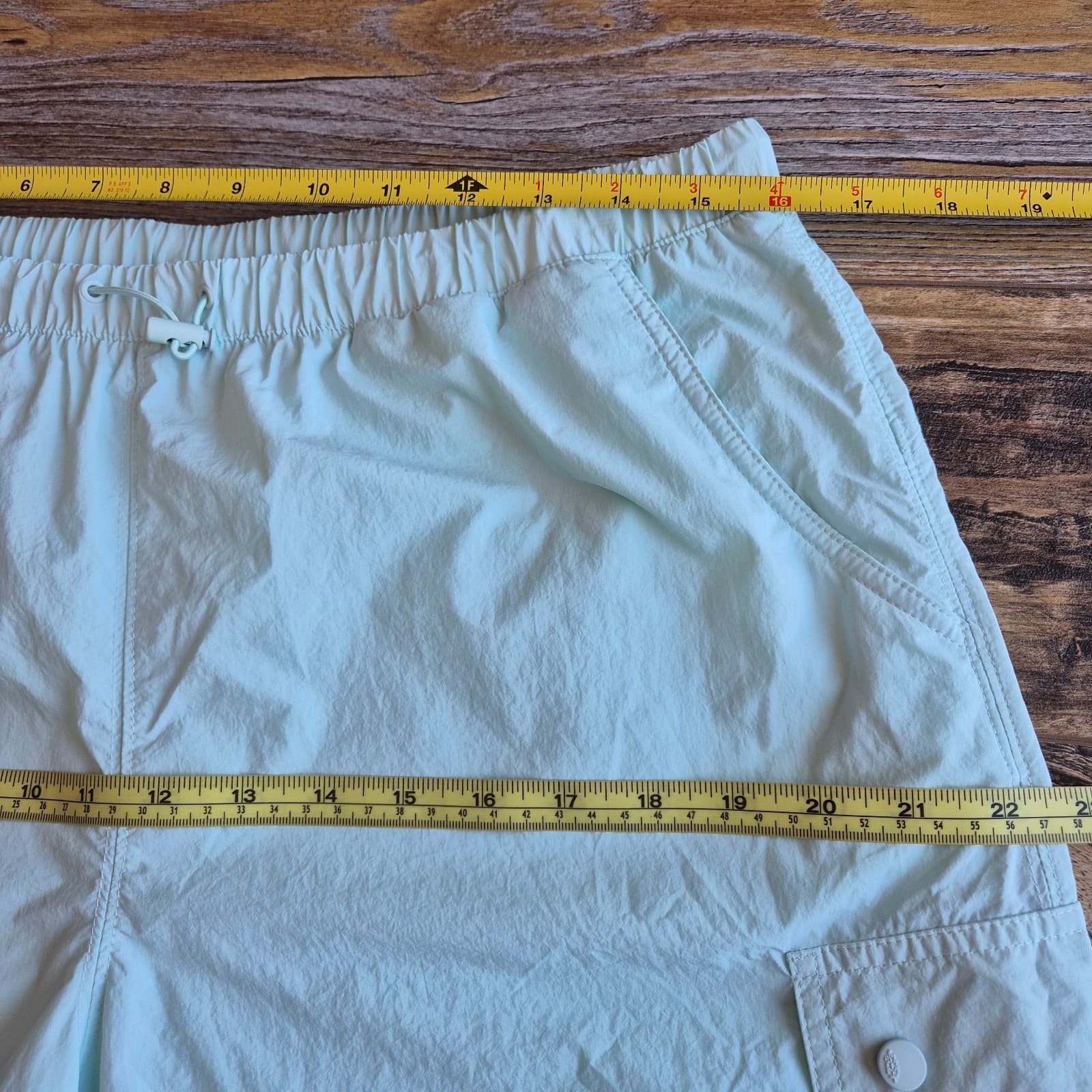 Free People Movement Break It Down Cargo Shorts Elastic Waist Mint Green Women M - Thumbnail 14