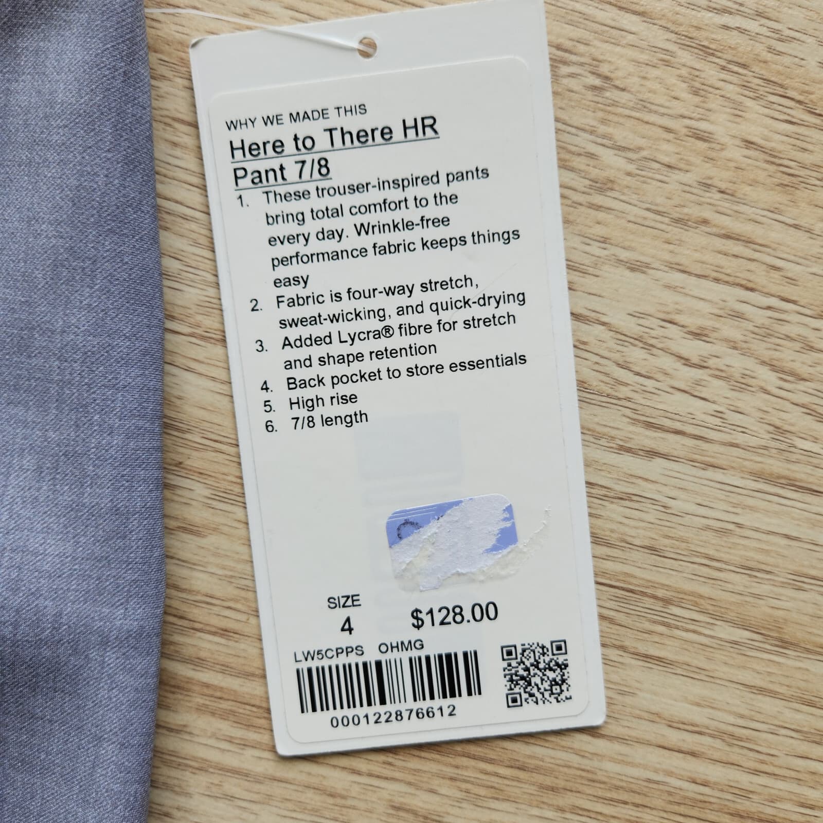 NWT Lululemon Here To There HR Pants 7/8 Wrinkle Free Stretch Grey Womens 4 $128 - Thumbnail 5