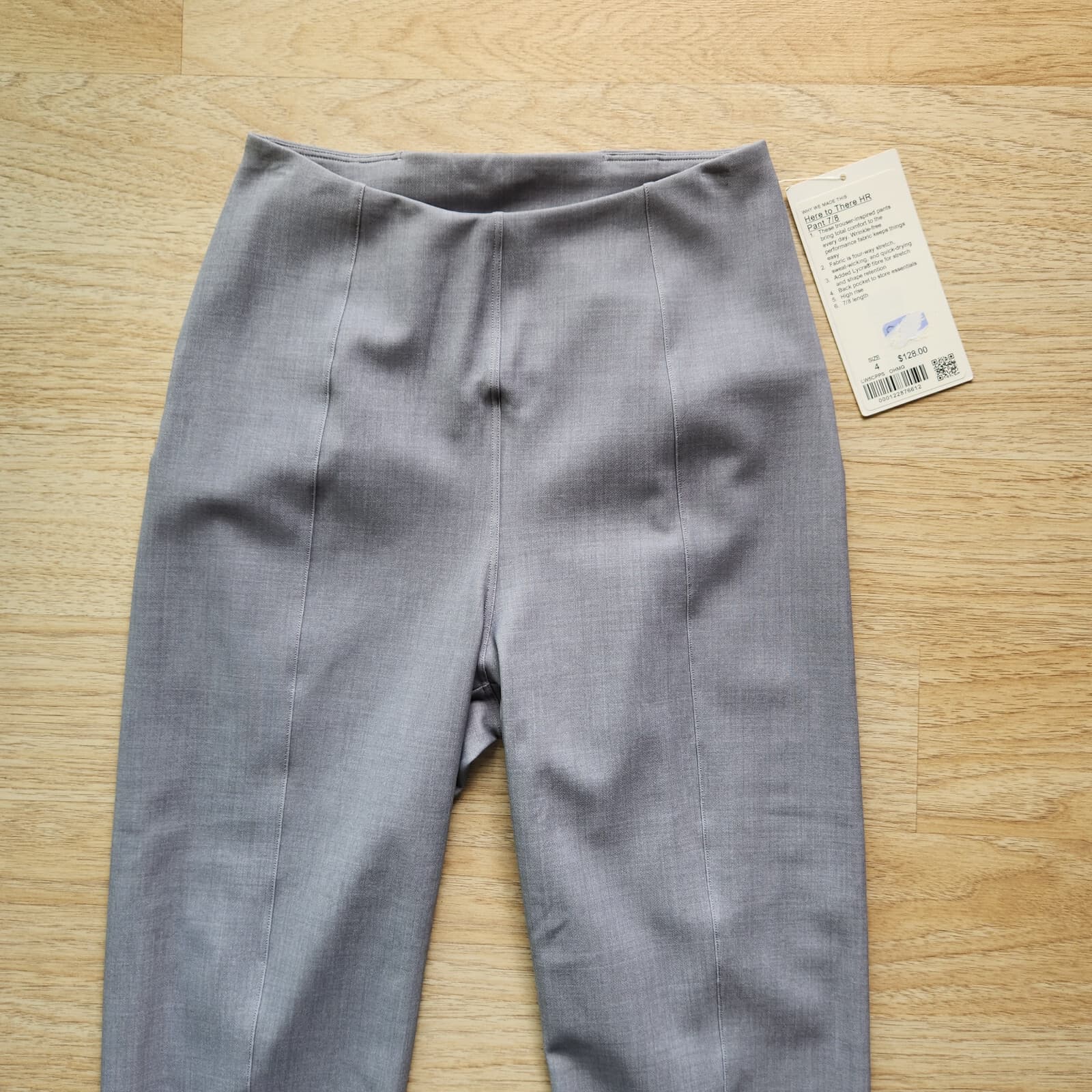 NWT Lululemon Here To There HR Pants 7/8 Wrinkle Free Stretch Grey Womens 4 $128 - Thumbnail 2