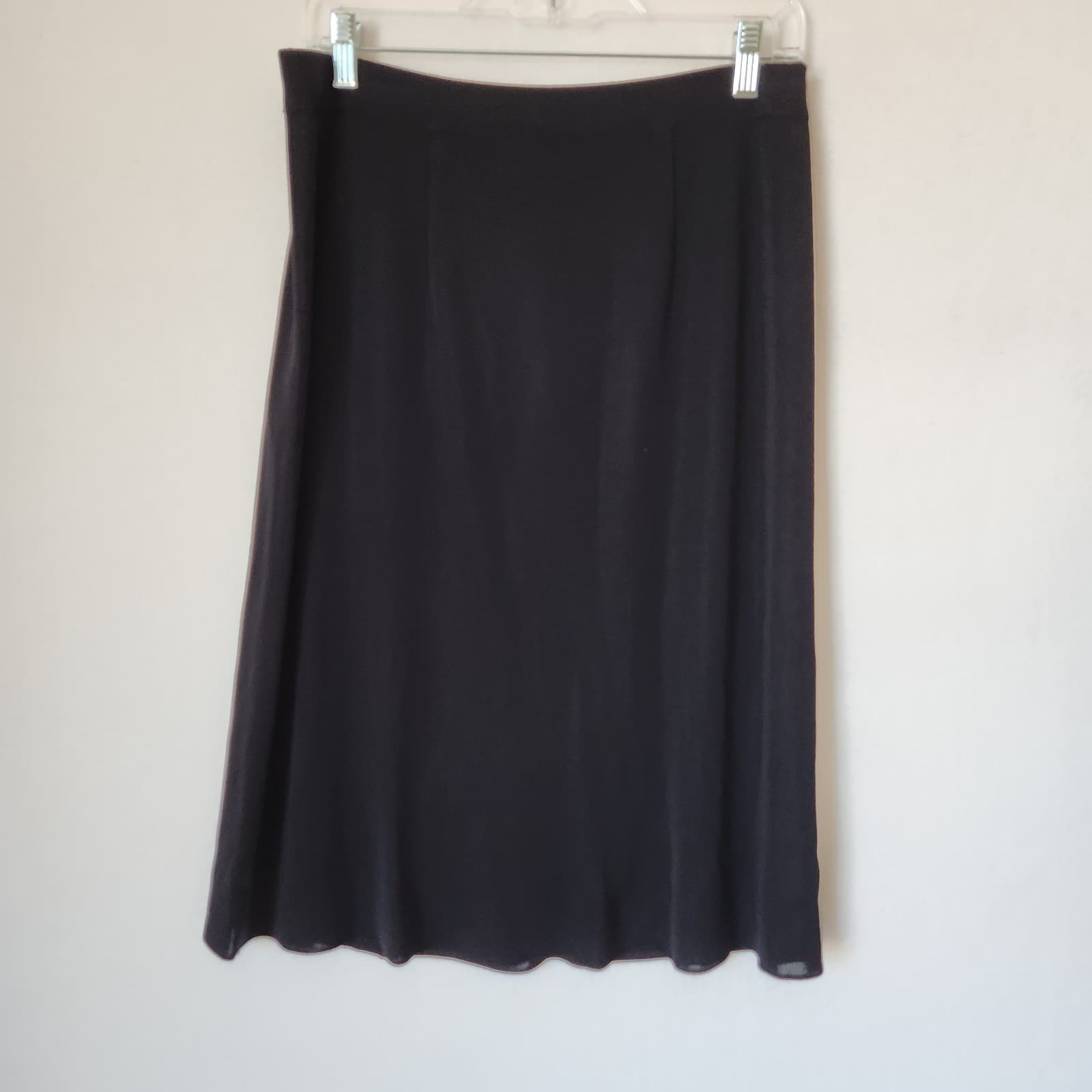 Exclusively Misook Jersey Knit A-Line Skirt Elastic Waist Knee Length Black Sz.M - Thumbnail 2