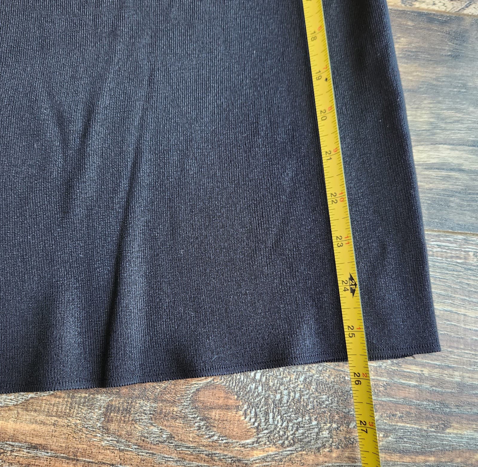 Exclusively Misook Jersey Knit A-Line Skirt Elastic Waist Knee Length Black Sz.M - Thumbnail 8