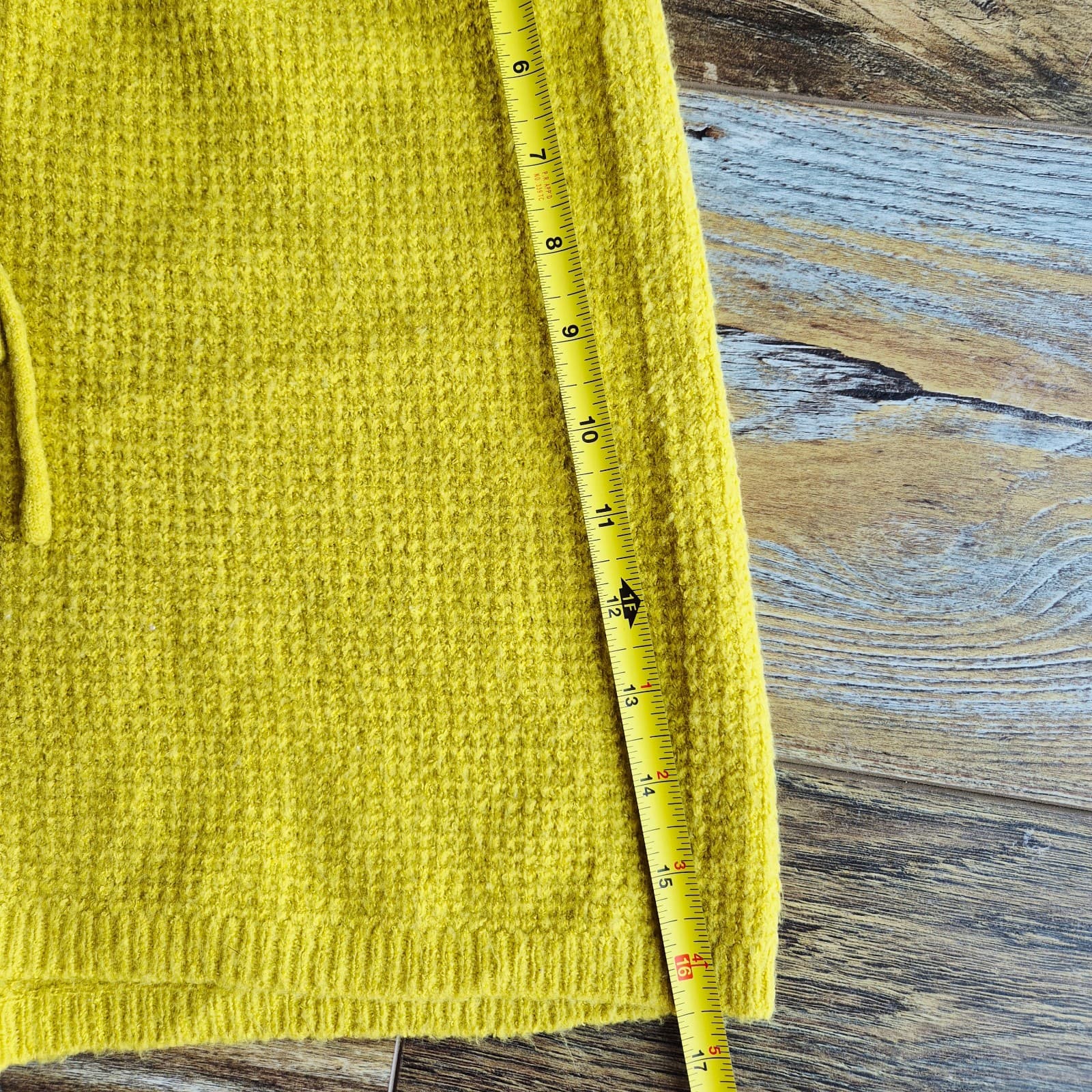 Anthropologie Saturday Sunday Brenna Cozy Lounge Waffle Knit Shorts Yellow Sz.XL - Thumbnail 8