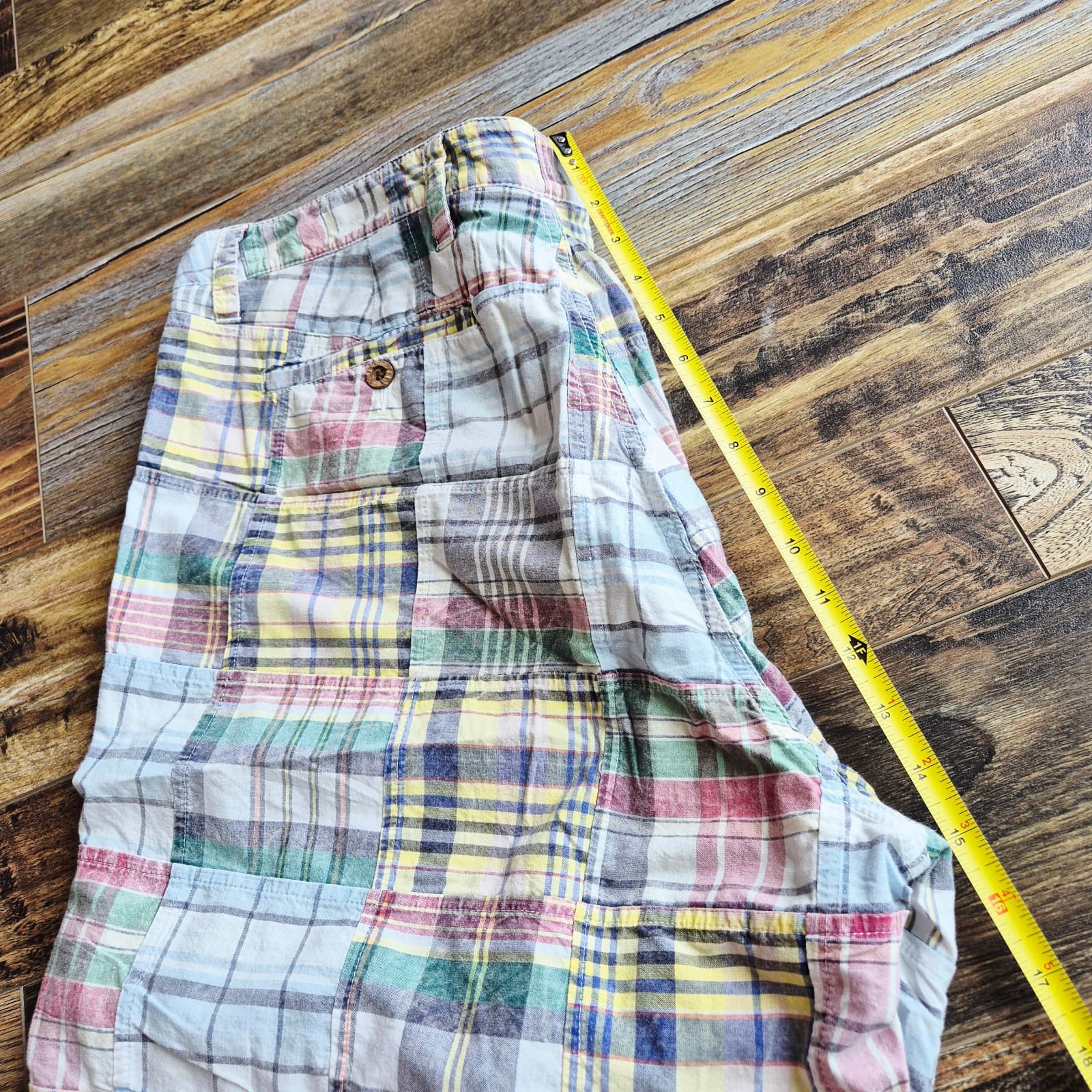 NWT The New Ivy Brand Patchwork Madras Plaid 10" Walking Shorts Cotton Men's 40 - Thumbnail 11