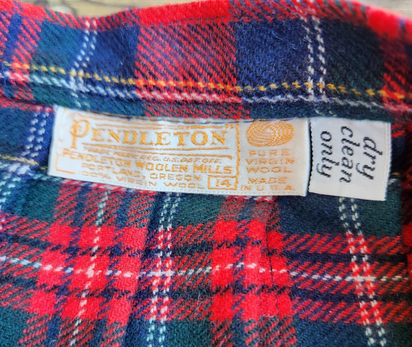 Vintage Pendleton USA Wool Flannel Tartan Plaid Pleat Midi Skirt Zip Women's 14 - Thumbnail 7