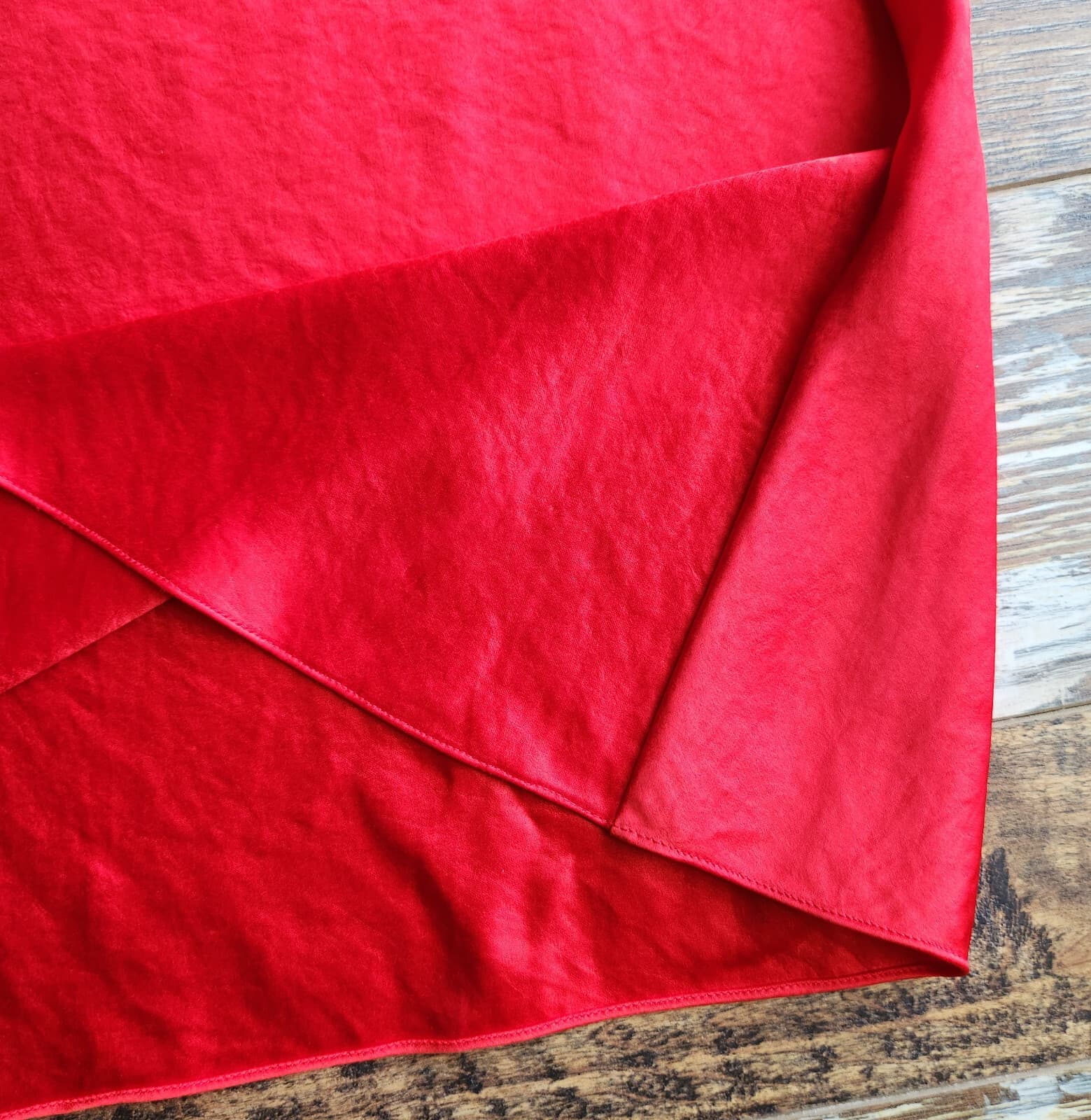 Theory Easy Pull-On Double Sateen Midi A-Line Skirt Elastic Waist Satin Red Sz.P - Thumbnail 7