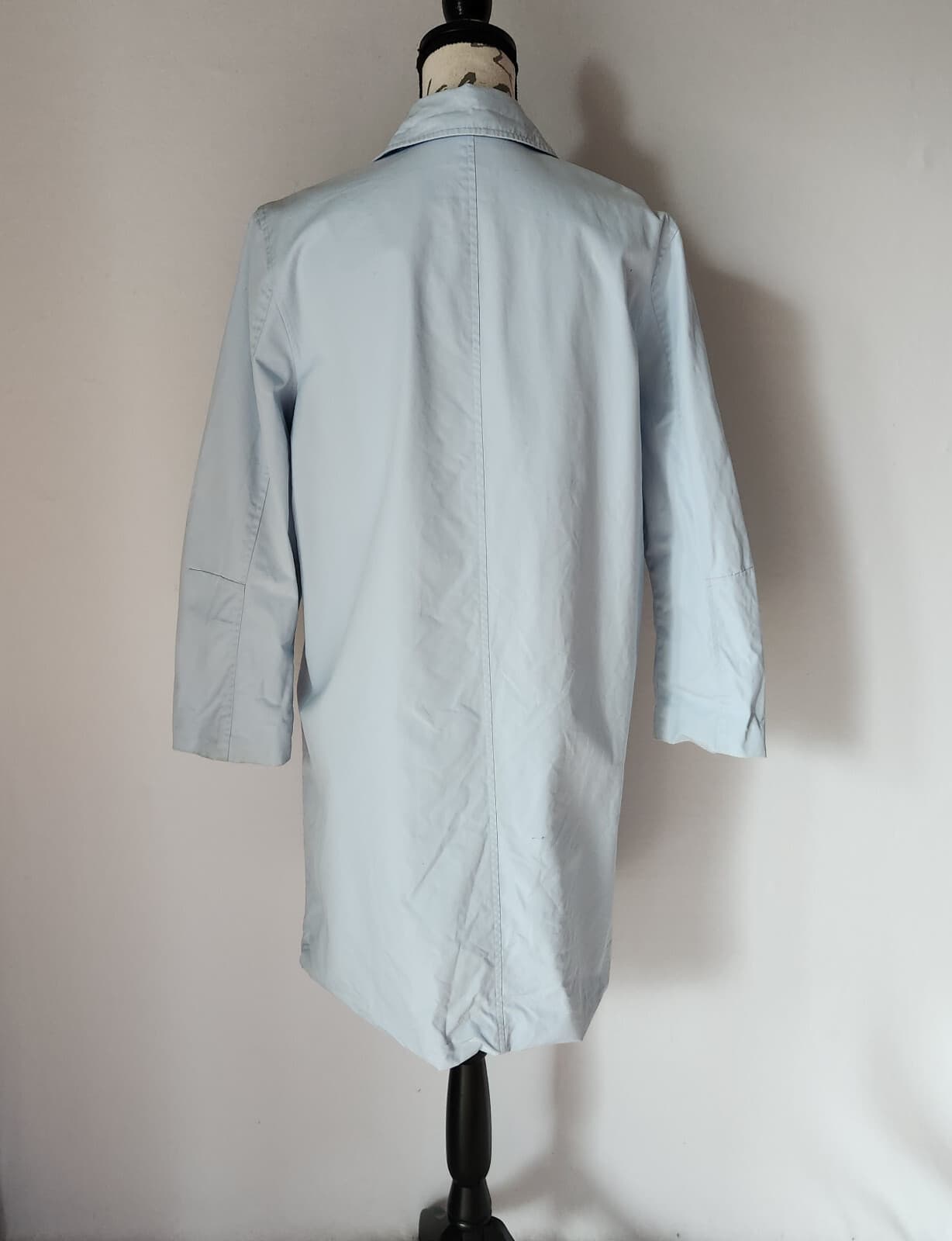 Vintage Brooks Brothers 346 Lite Weather Trench Coat Button Cotton Blue Sz.M - Thumbnail 4