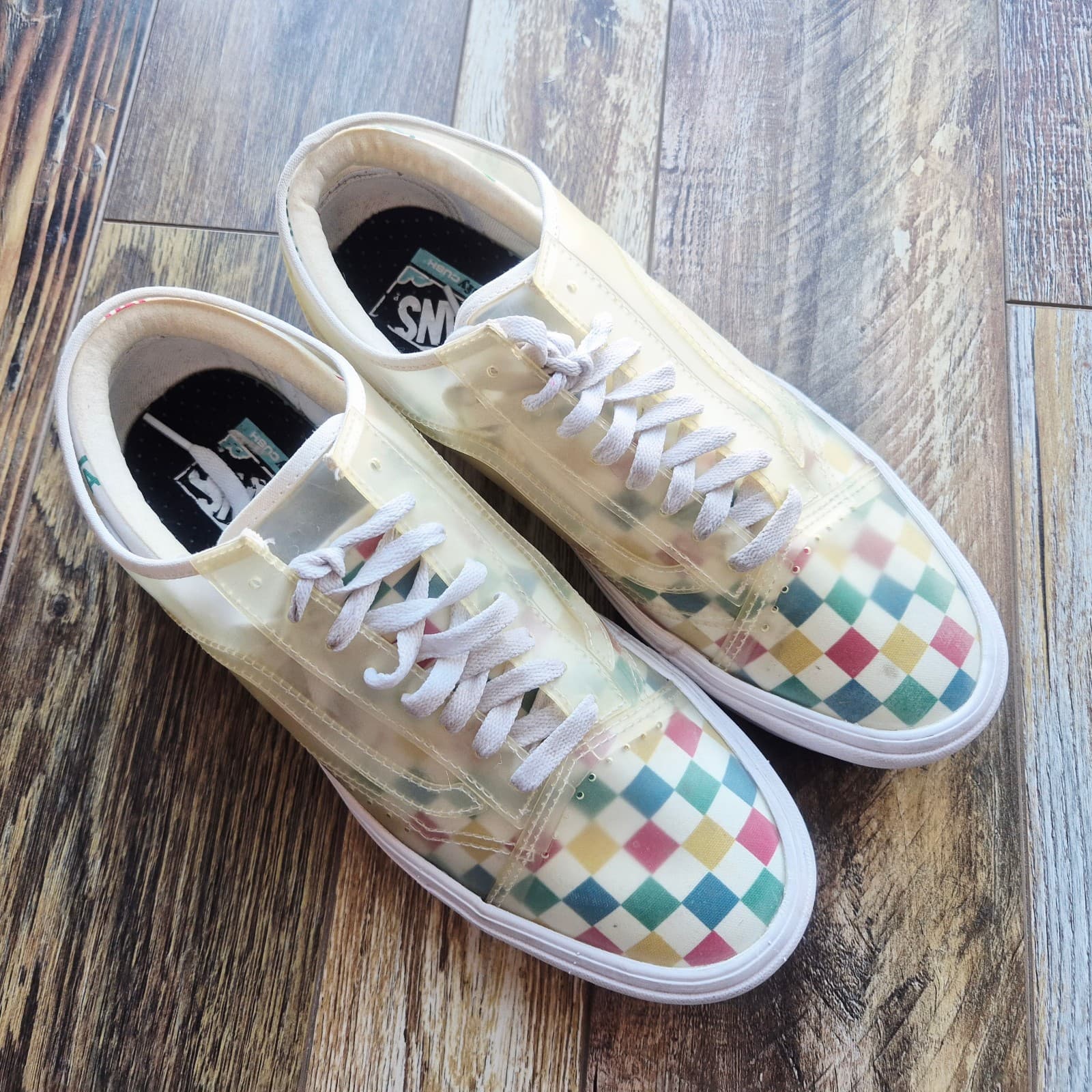 Vans ComfyCush Slip-Skool Checkerboard Multi-Color Sneakers Lace Unisex M9.5 W11 - Thumbnail 3