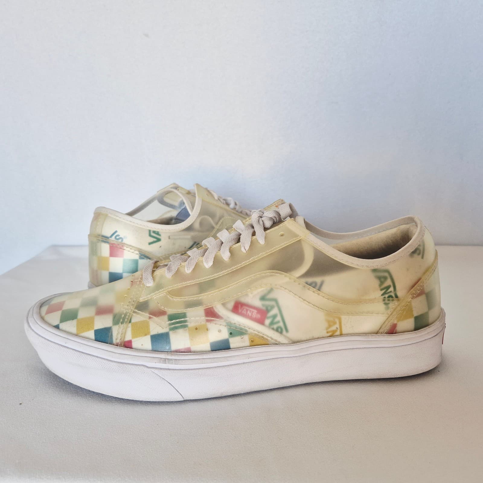 Vans ComfyCush Slip-Skool Checkerboard Multi-Color Sneakers Lace Unisex M9.5 W11 - Thumbnail 2