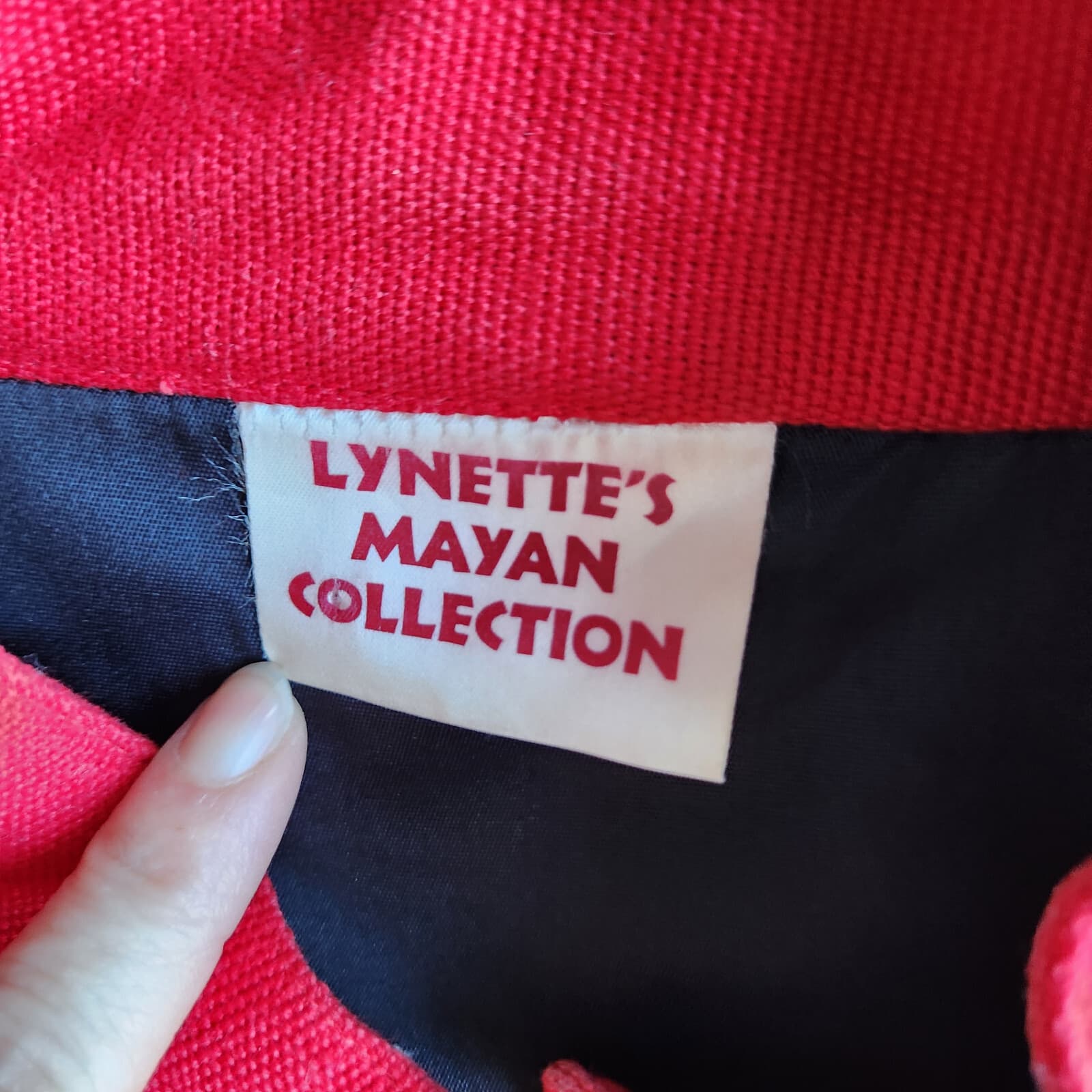 Lynette Baker Mayan Collection Handcrafted Embroidered Bomber Jacket Red Women M - Thumbnail 9