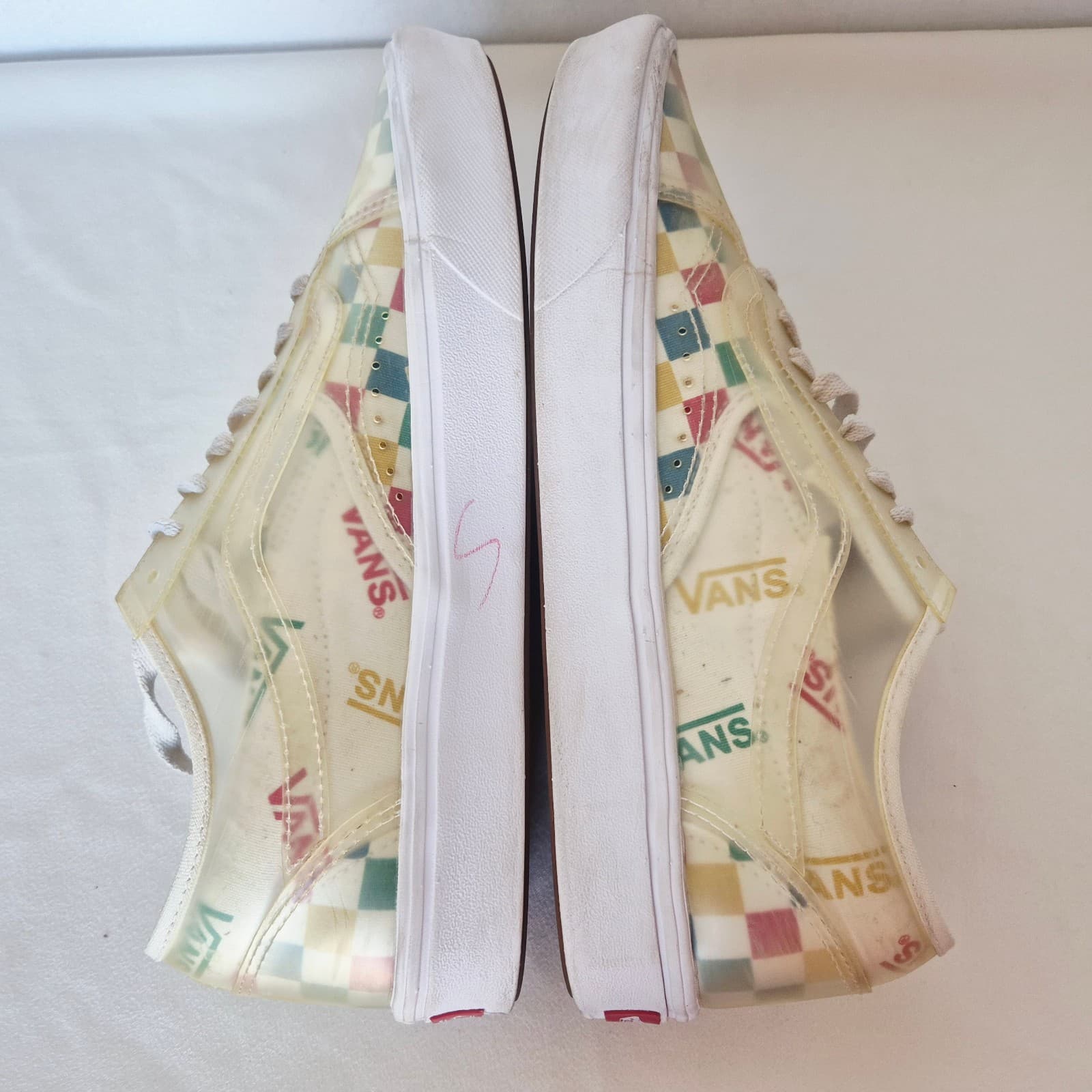 Vans ComfyCush Slip-Skool Checkerboard Multi-Color Sneakers Lace Unisex M9.5 W11 - Thumbnail 7