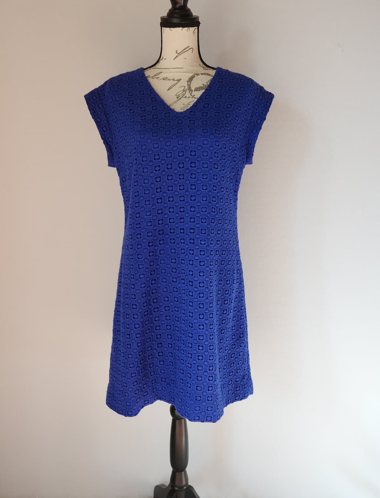 KATE SPADE NEW YORK Guipure Lace A-Line Mini Dress Cap-Sleeve Blue Women's 10 - Thumbnail 2