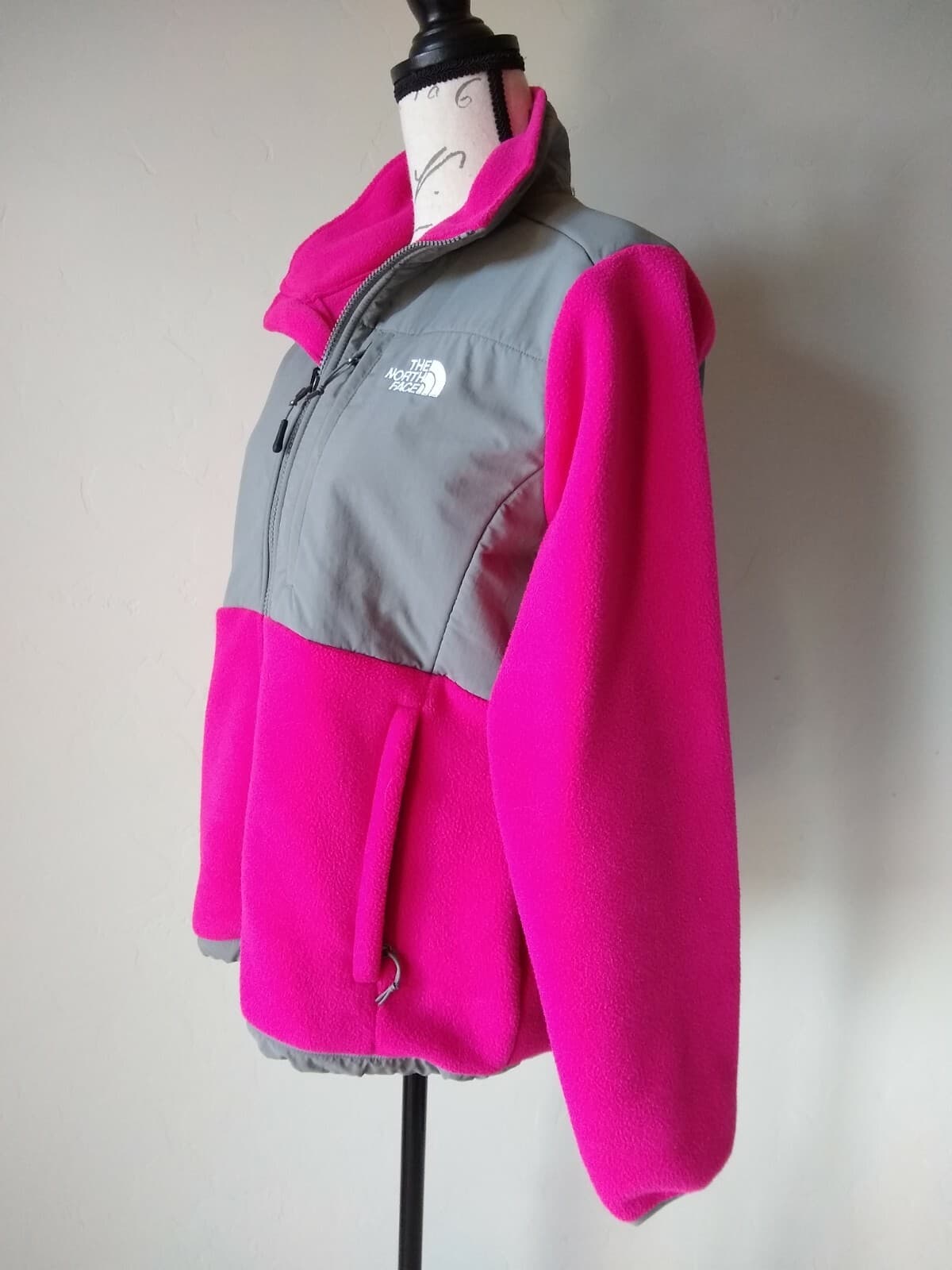 The North Face Women Polartec Fleece Lined Jacket Zip-Up Pockets Pink/Gray Sz.M - Thumbnail 4