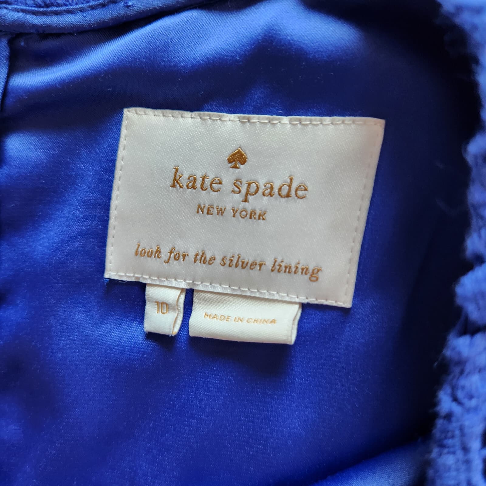 KATE SPADE NEW YORK Guipure Lace A-Line Mini Dress Cap-Sleeve Blue Women's 10 - Thumbnail 10