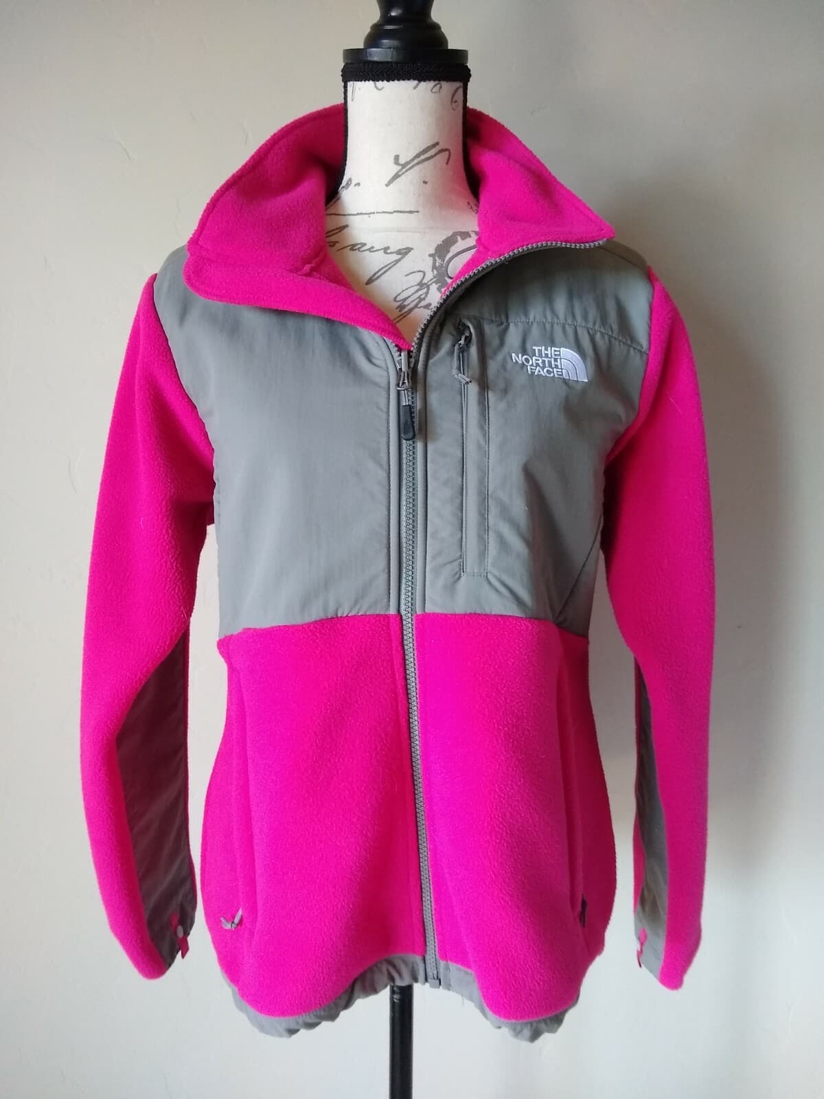 The North Face Women Polartec Fleece Lined Jacket Zip-Up Pockets Pink/Gray Sz.M - Thumbnail 3