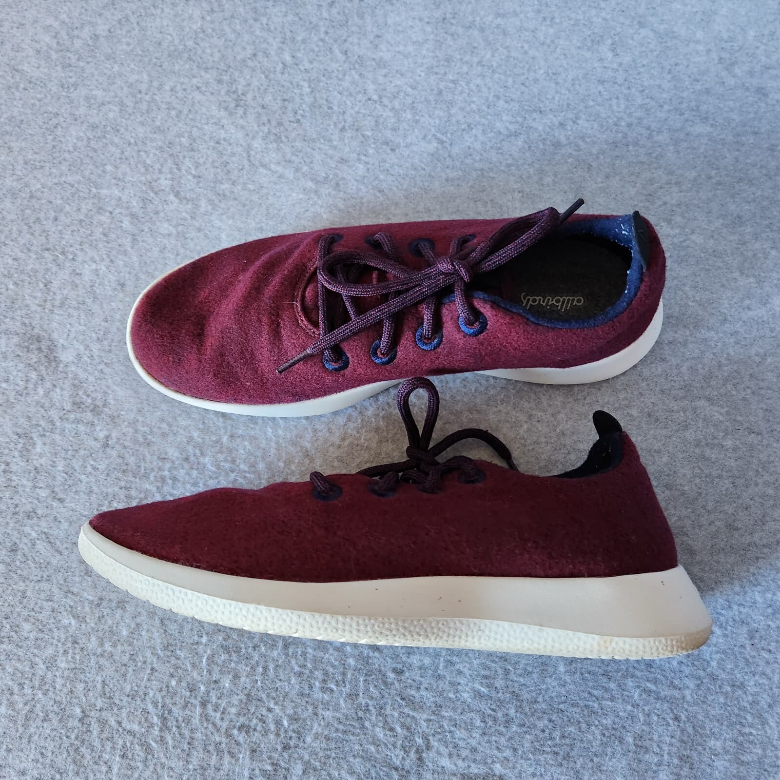 Allbirds Wool Runner Sneaker Lace-Up Super Fine ZQ Merino Wool Red Men US10 - Thumbnail 4