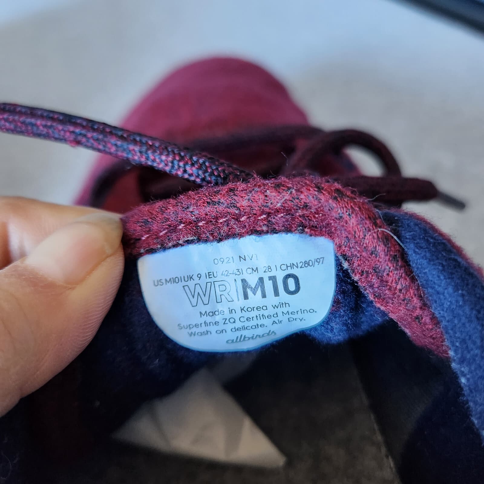 Allbirds Wool Runner Sneaker Lace-Up Super Fine ZQ Merino Wool Red Men US10 - Thumbnail 11