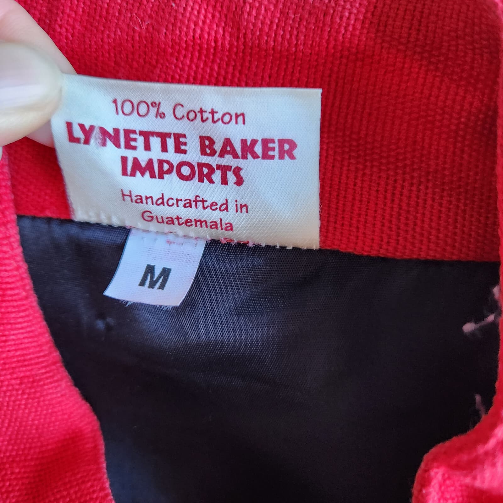 Lynette Baker Mayan Collection Handcrafted Embroidered Bomber Jacket Red Women M - Thumbnail 10