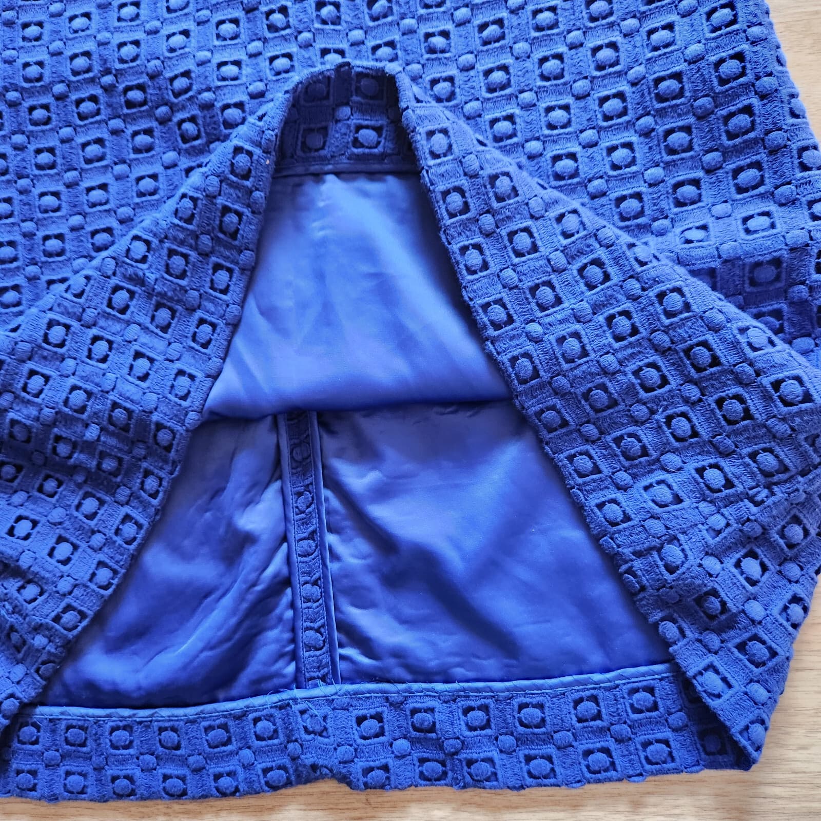 KATE SPADE NEW YORK Guipure Lace A-Line Mini Dress Cap-Sleeve Blue Women's 10 - Thumbnail 8