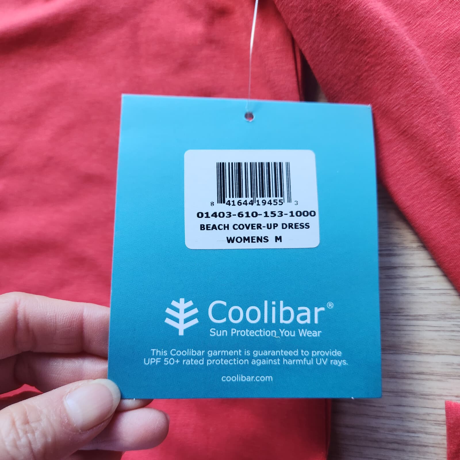 NWT Coolibar Catalina UPF50+ Beach Cover-Up Dress Hood Long Sleeve Red Sz.M $85 - Thumbnail 8