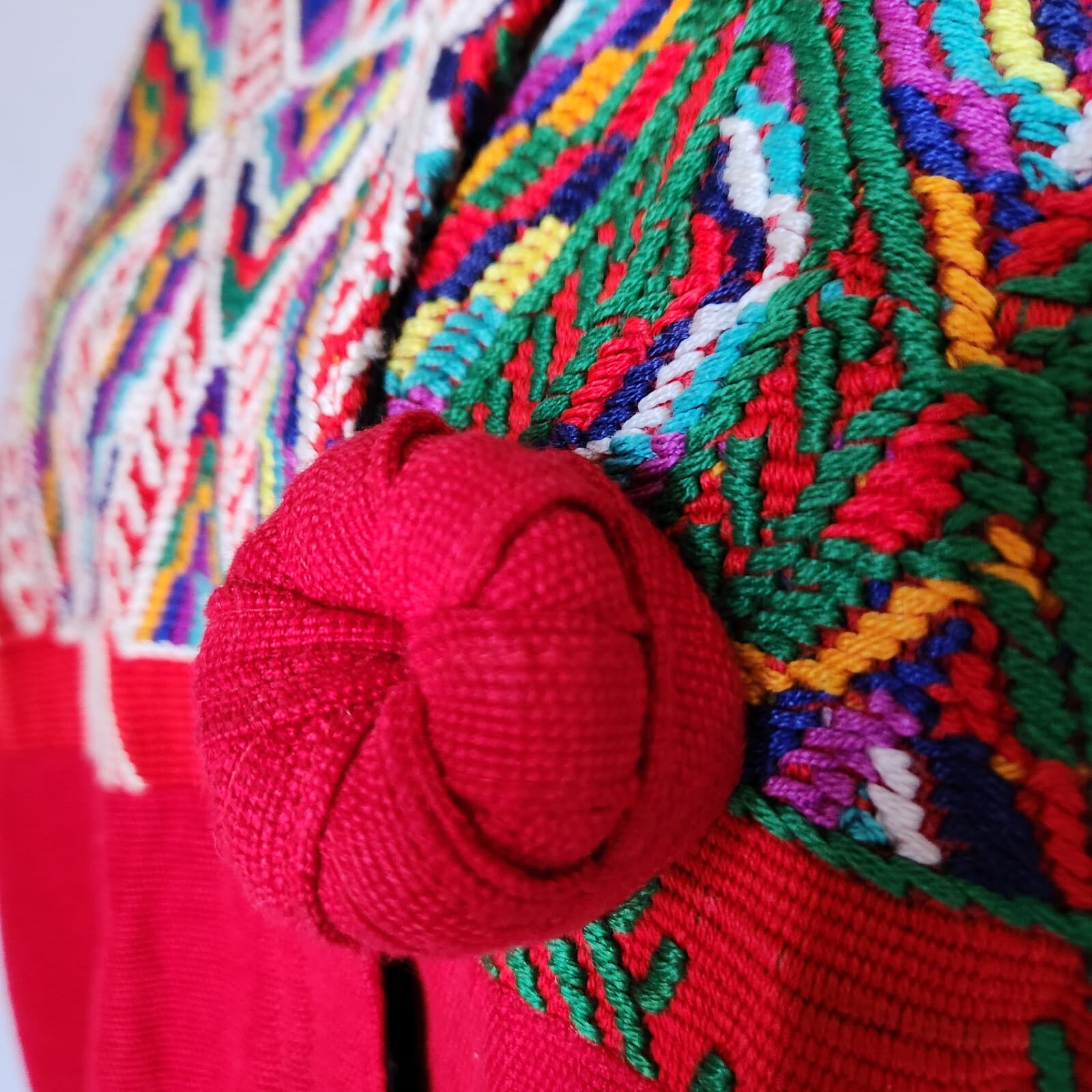 Lynette Baker Mayan Collection Handcrafted Embroidered Bomber Jacket Red Women M - Thumbnail 5