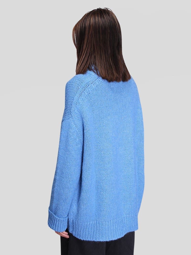 Samsoe Samsoe Mollie Wool Alpaca Turtleneck Sweater Lichen Blue Women's S/M $296 - Thumbnail 9