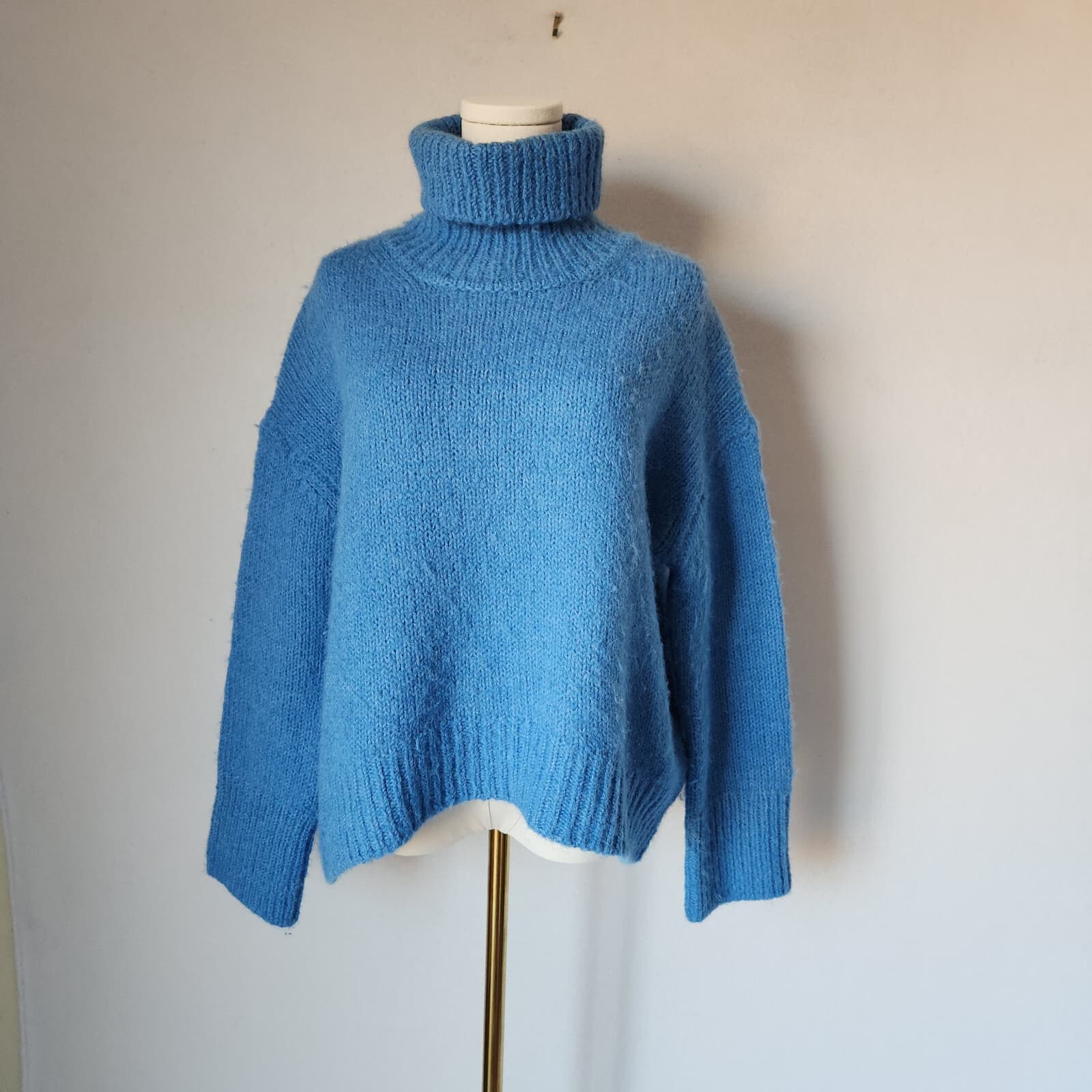 Samsoe Samsoe Mollie Wool Alpaca Turtleneck Sweater Lichen Blue Women's S/M $296 - Thumbnail 3