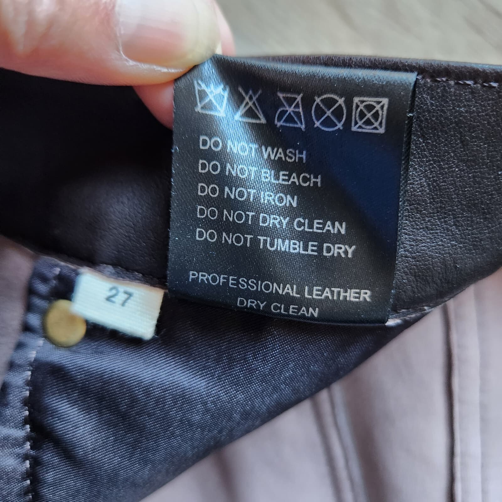 Simon Miller 100% Genuine Leather Bootcut Pants Zip Pocket Dark Brown Women's 27 - Thumbnail 9