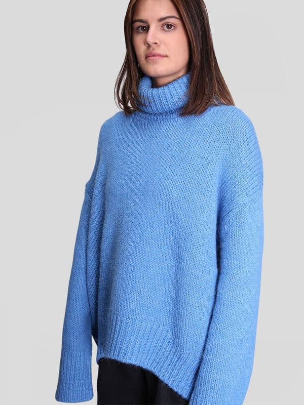 Samsoe Samsoe Mollie Wool Alpaca Turtleneck Sweater Lichen Blue Women's S/M $296 - Thumbnail 2