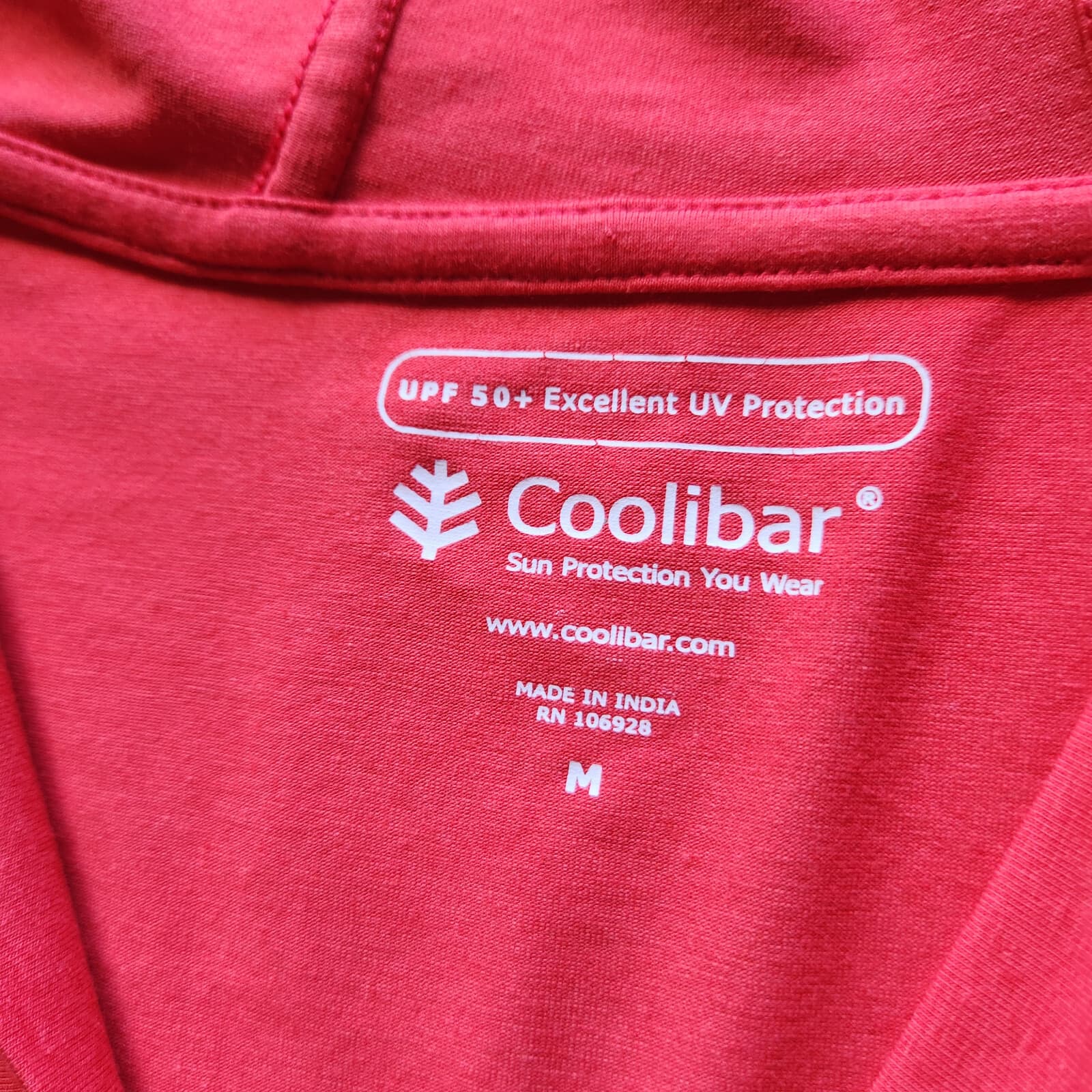 NWT Coolibar Catalina UPF50+ Beach Cover-Up Dress Hood Long Sleeve Red Sz.M $85 - Thumbnail 11