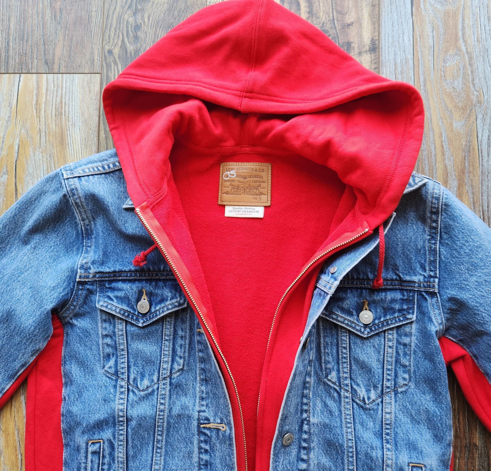 Levi's "Not For Resale" Premium Ex-Boyfriend Hybrid Hood Trucker Jacket Unisex S - Thumbnail 5