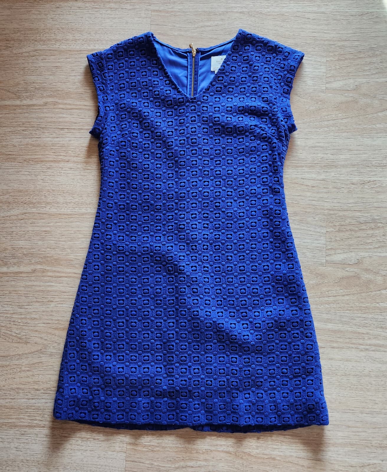 KATE SPADE NEW YORK Guipure Lace A-Line Mini Dress Cap-Sleeve Blue Women's 10 - Thumbnail 7