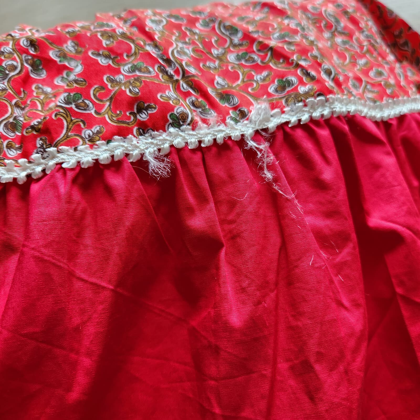 NWT Von Lancelot Floral Ruffle Cosplay Festival Costume Dance Dress Red Bust 40" - Thumbnail 12