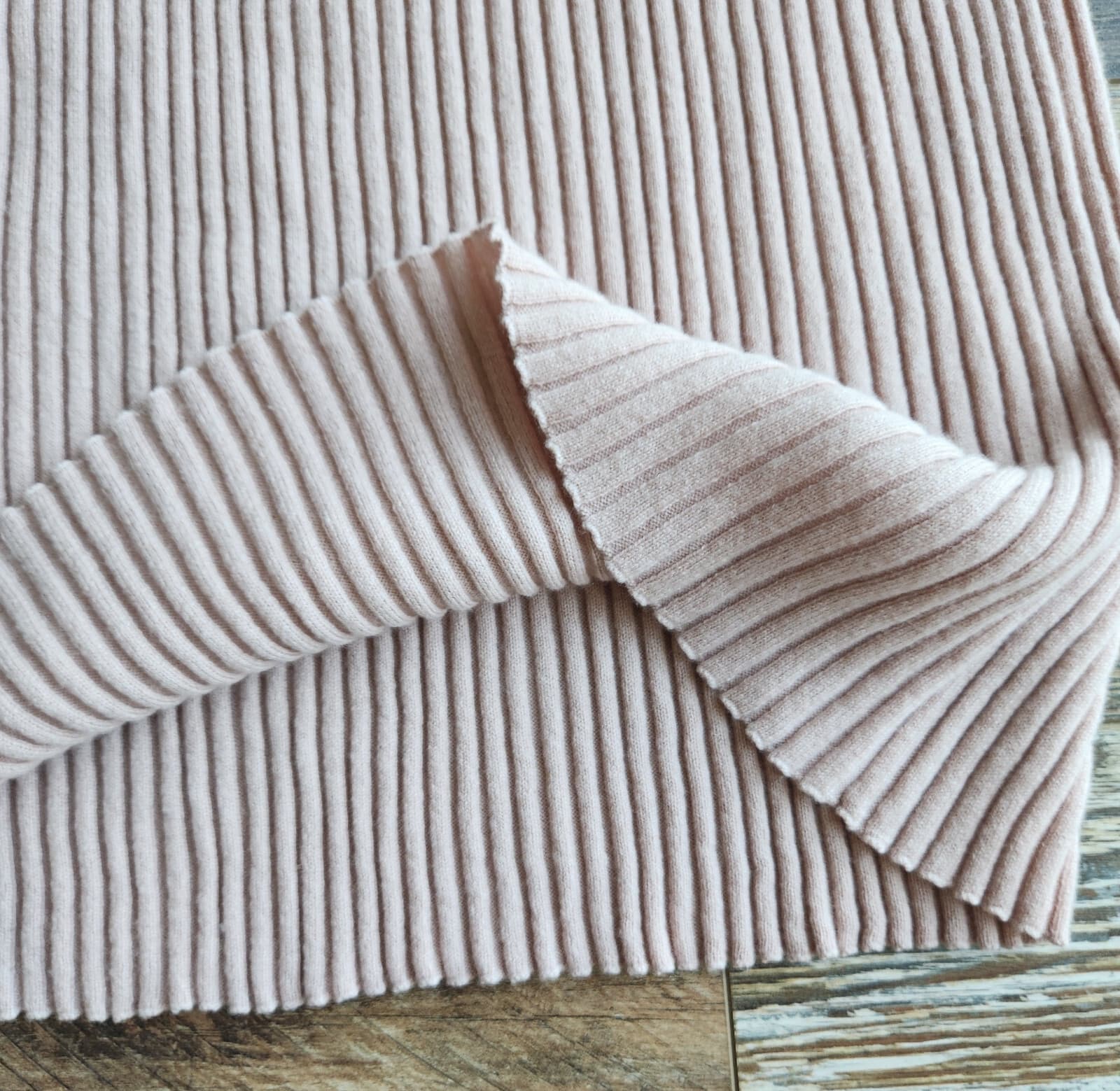 360 Cashmere Katelyn Ribbed Knit Maxi Skirt Pull-On Wool Cashmere Nude Pink Sz.L - Thumbnail 6