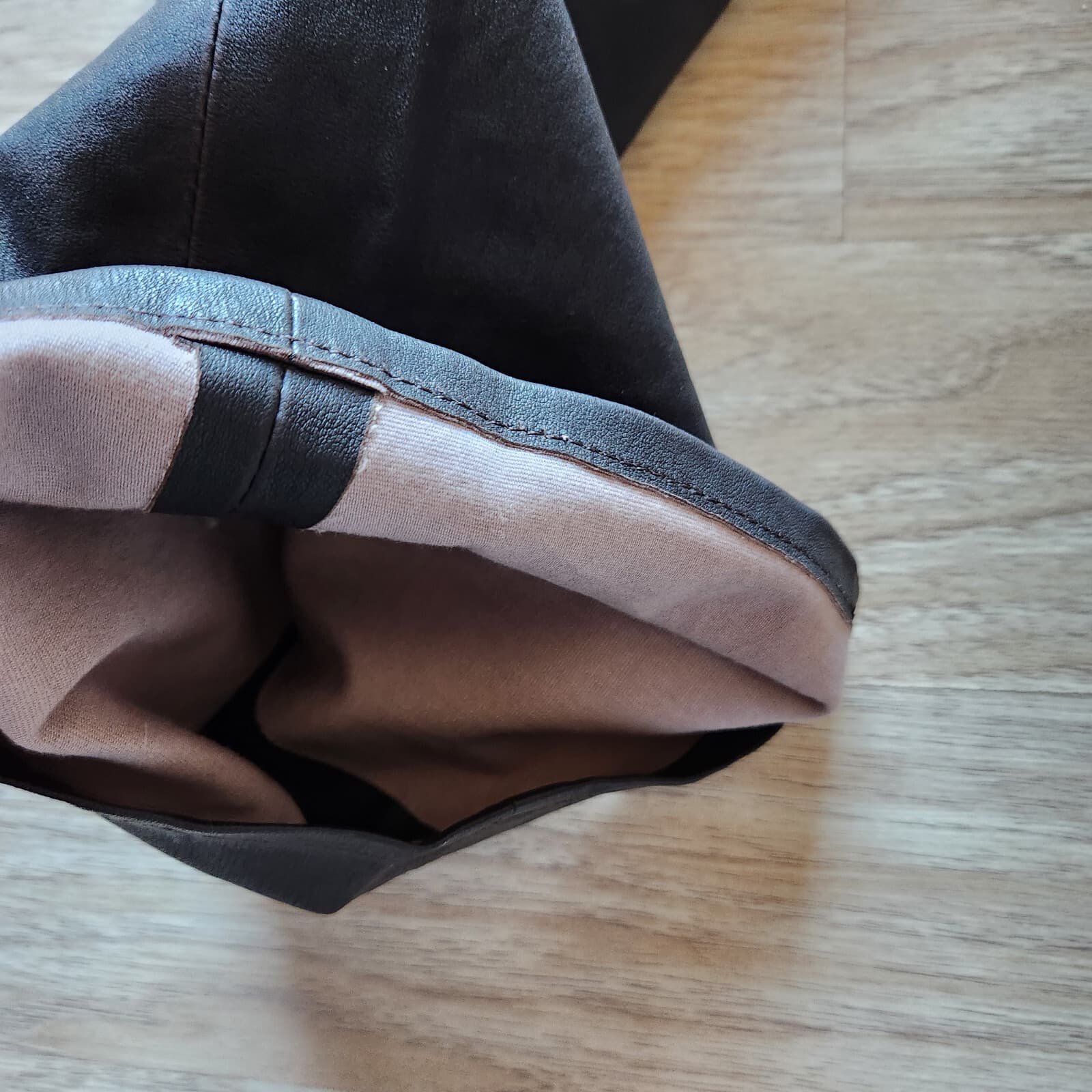 Simon Miller 100% Genuine Leather Bootcut Pants Zip Pocket Dark Brown Women's 27 - Thumbnail 4