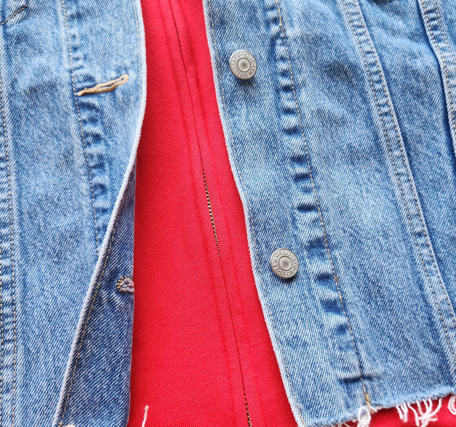 Levi's "Not For Resale" Premium Ex-Boyfriend Hybrid Hood Trucker Jacket Unisex S - Thumbnail 8