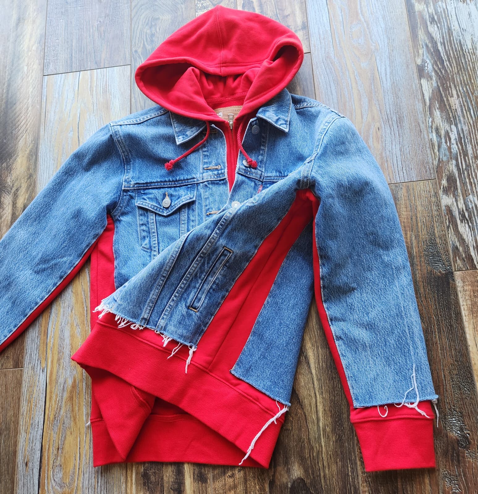 Levi's "Not For Resale" Premium Ex-Boyfriend Hybrid Hood Trucker Jacket Unisex S - Thumbnail 6