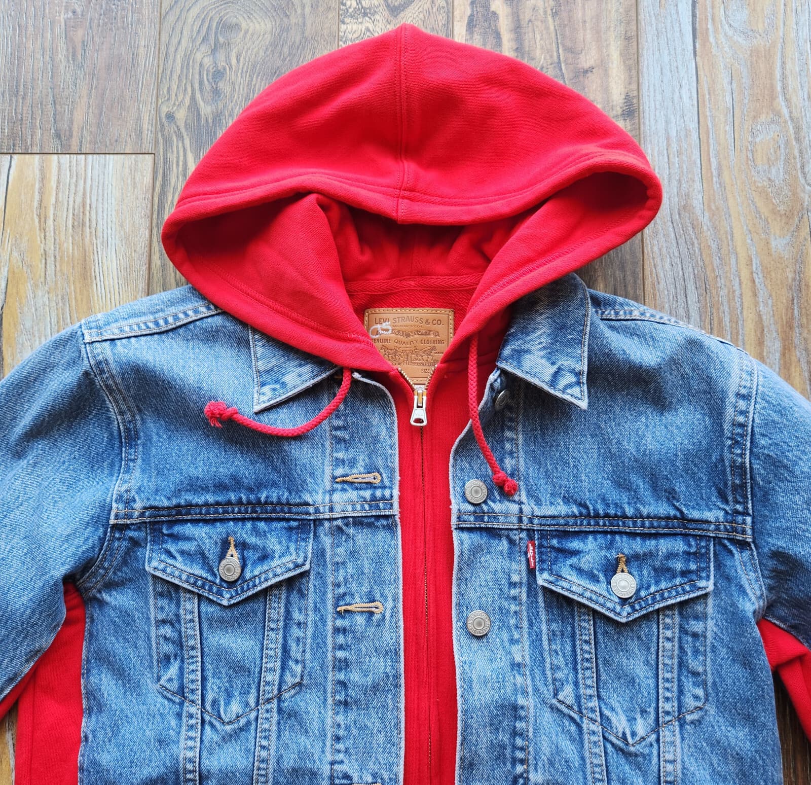 Levi's "Not For Resale" Premium Ex-Boyfriend Hybrid Hood Trucker Jacket Unisex S - Thumbnail 4