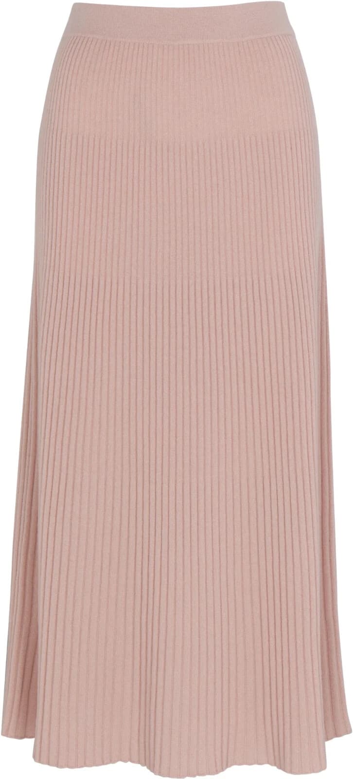 360 Cashmere Katelyn Ribbed Knit Maxi Skirt Pull-On Wool Cashmere Nude Pink Sz.L - Thumbnail 3