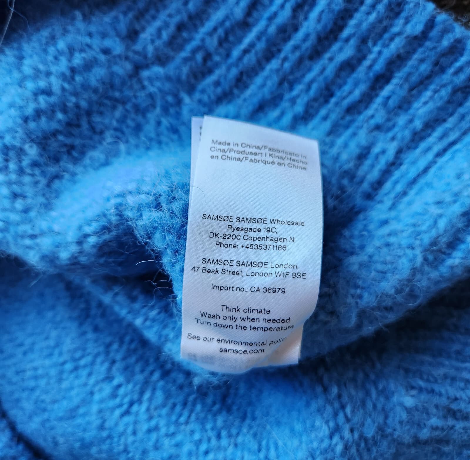 Samsoe Samsoe Mollie Wool Alpaca Turtleneck Sweater Lichen Blue Women's S/M $296 - Thumbnail 16