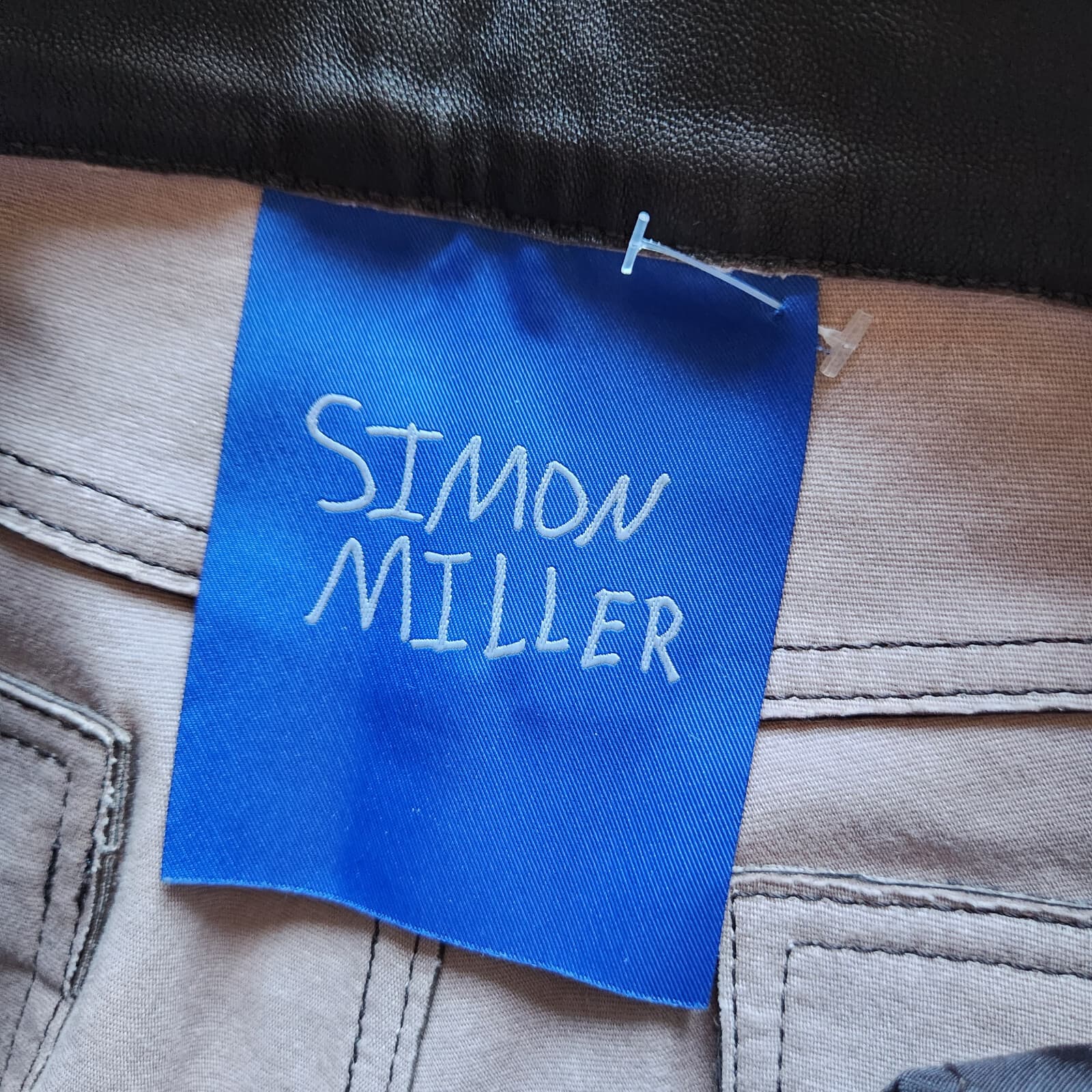 Simon Miller 100% Genuine Leather Bootcut Pants Zip Pocket Dark Brown Women's 27 - Thumbnail 7