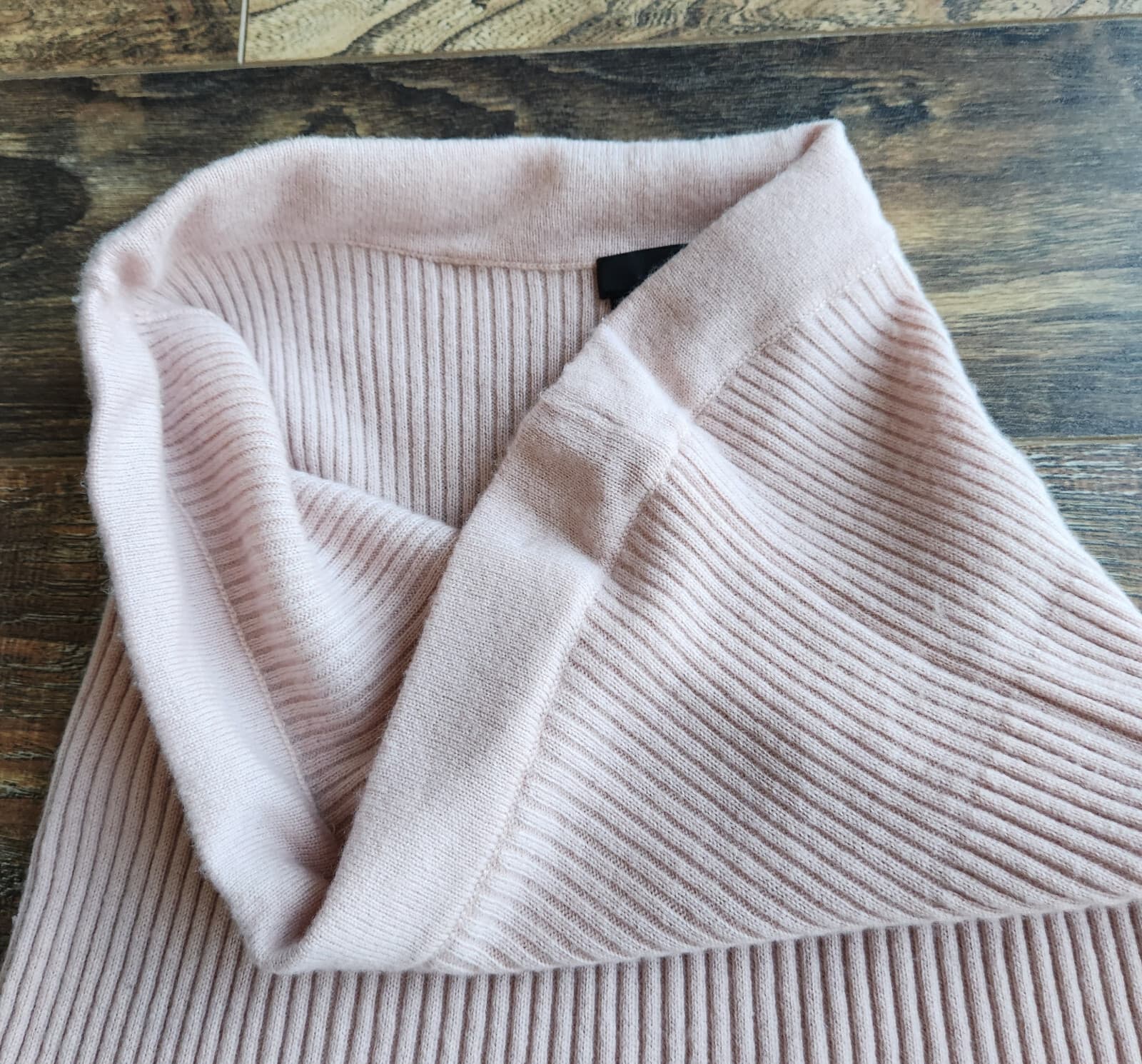 360 Cashmere Katelyn Ribbed Knit Maxi Skirt Pull-On Wool Cashmere Nude Pink Sz.L - Thumbnail 7