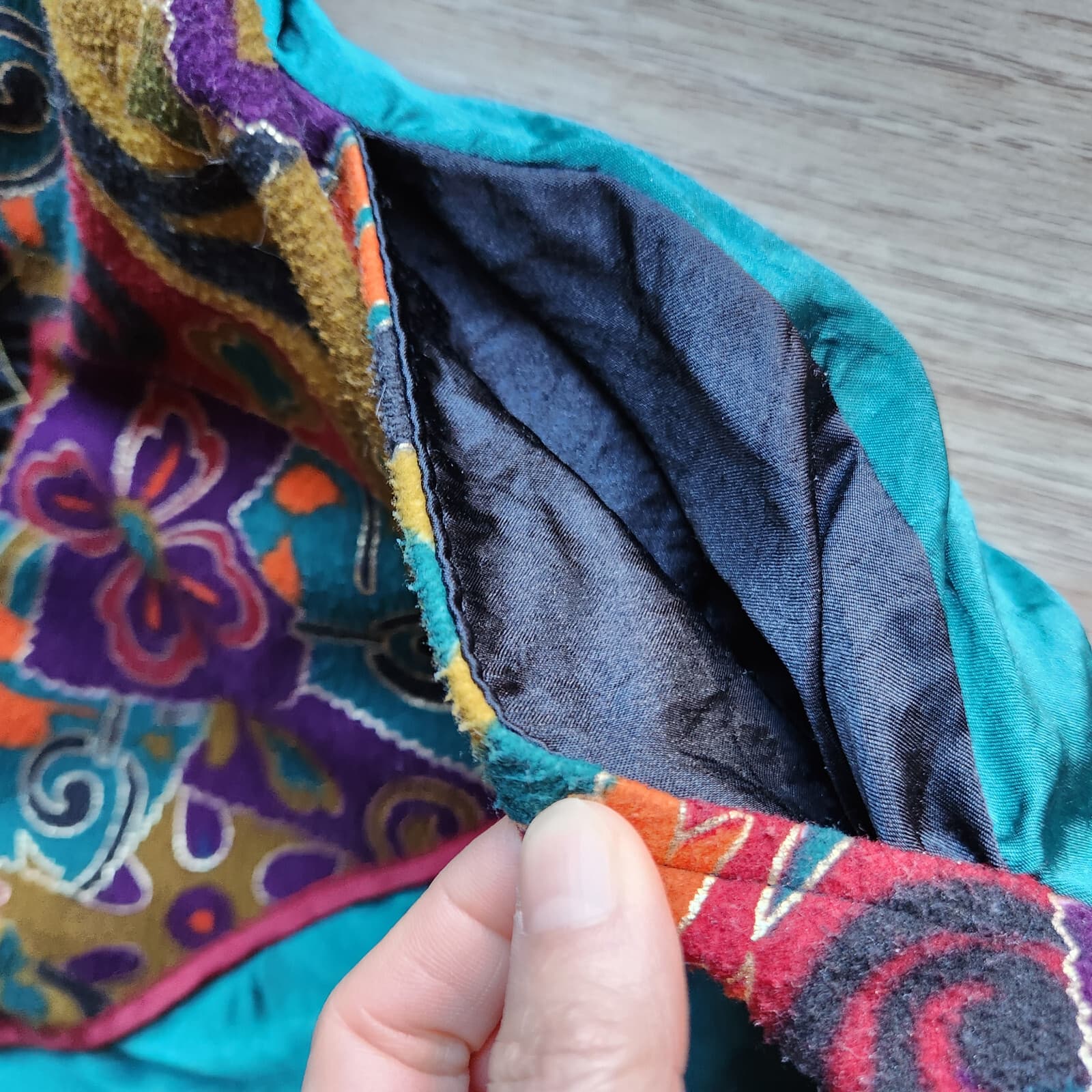 Vintage Casual Isle Patchwork Bomber Jacket Women Plus 2X Full-Zip Multicolor - Thumbnail 9