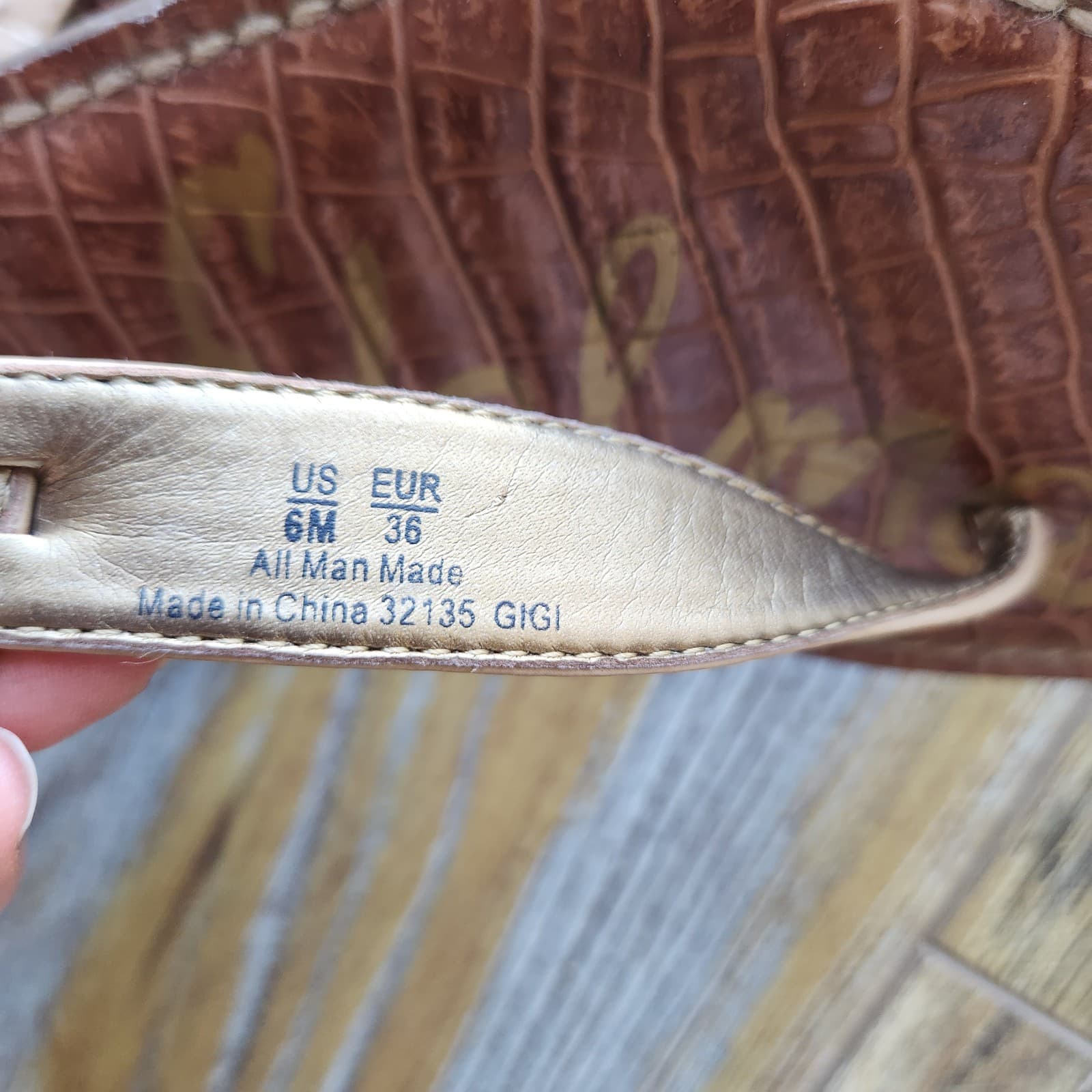 Sam Edelman Gigi Beige Faux Leather T-Strap Thong Flat Sandals Buckle Women's 6M - Thumbnail 13