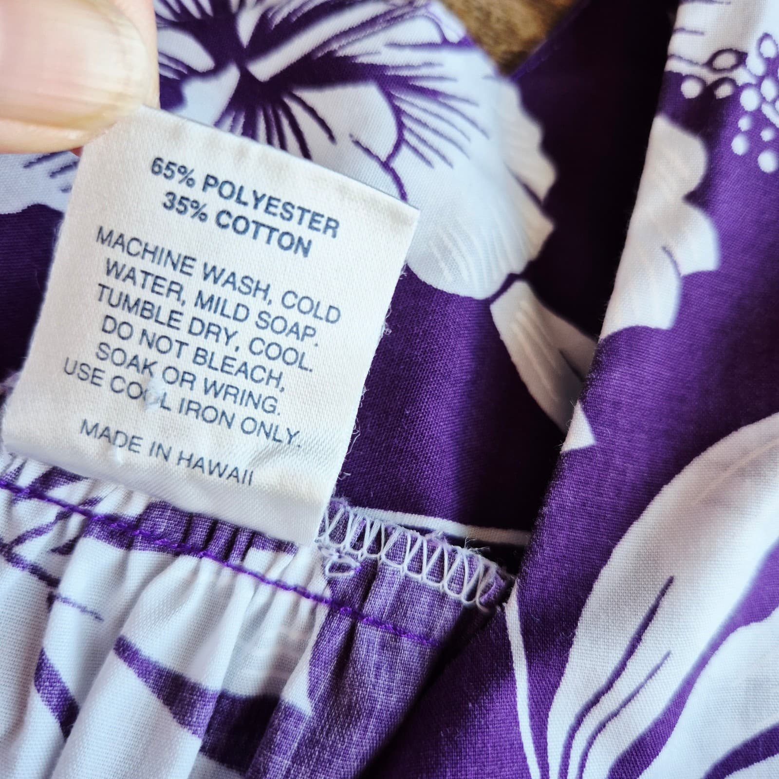 Royal Creations Hawaiian Floral MuuMuu Midi Dress Tiered Purple White Women's S - Thumbnail 10